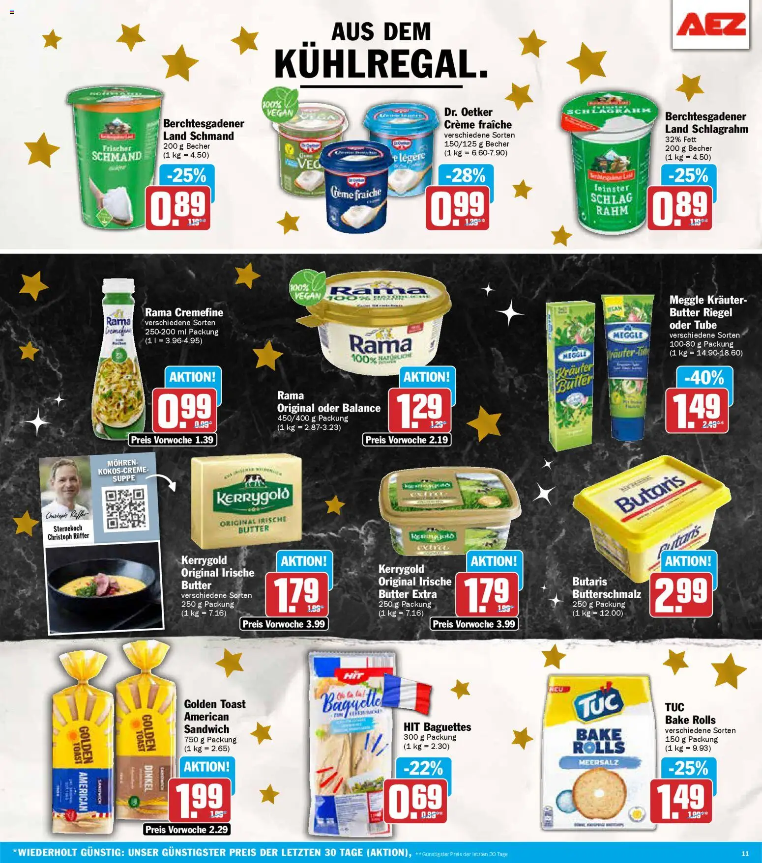 AEZ Prospekt 	 – gültig ab 15.12.2025 | Seite: 11 | Produkte: Rama, Butter, Rama cremefine, Baguette