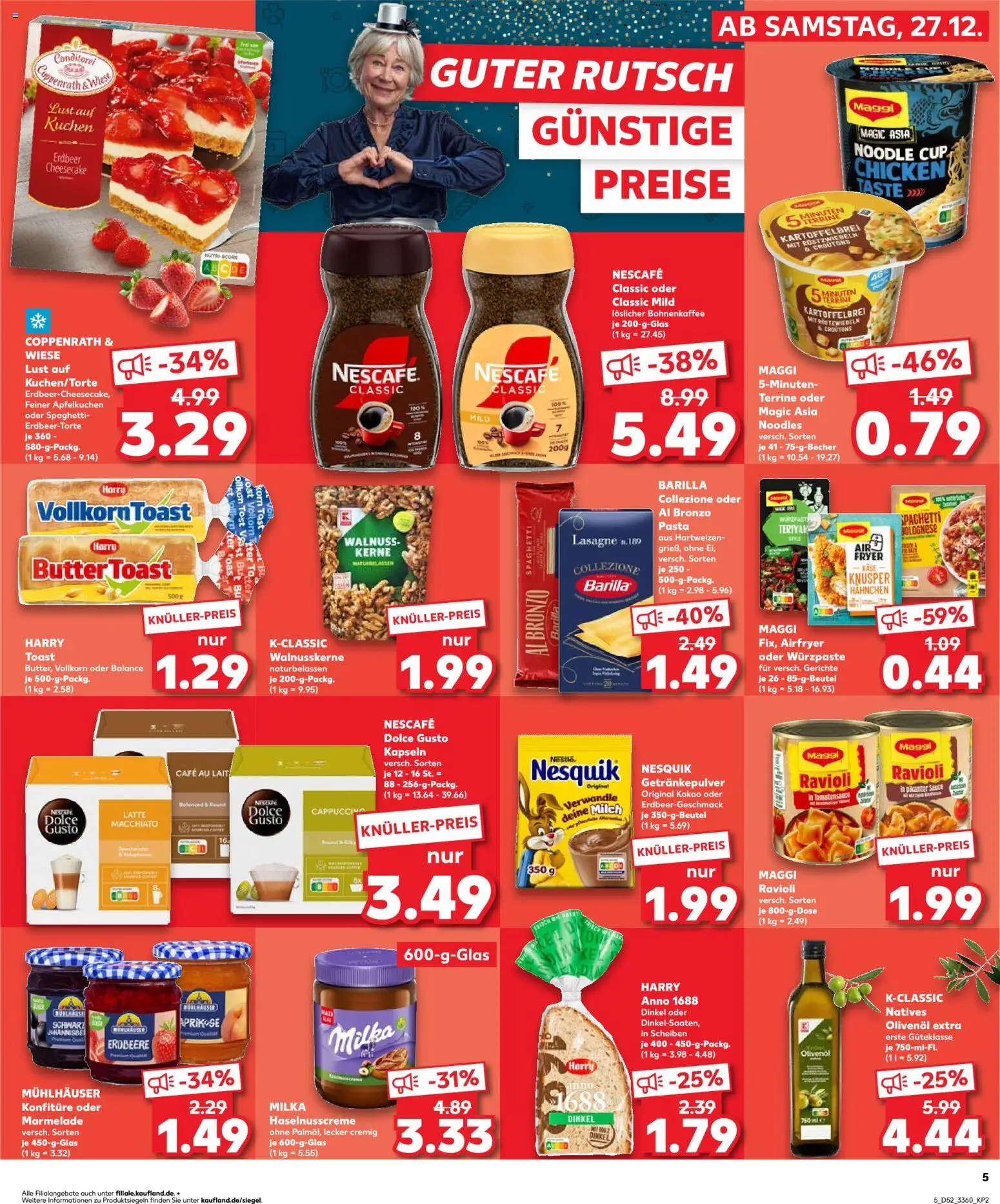 Kaufland prospekt Frankfurt (Oder)	 – gültig ab 27.12.2025 | Seite: 5 | Produkte: Nesquik, Toast, Olivenol, Milka