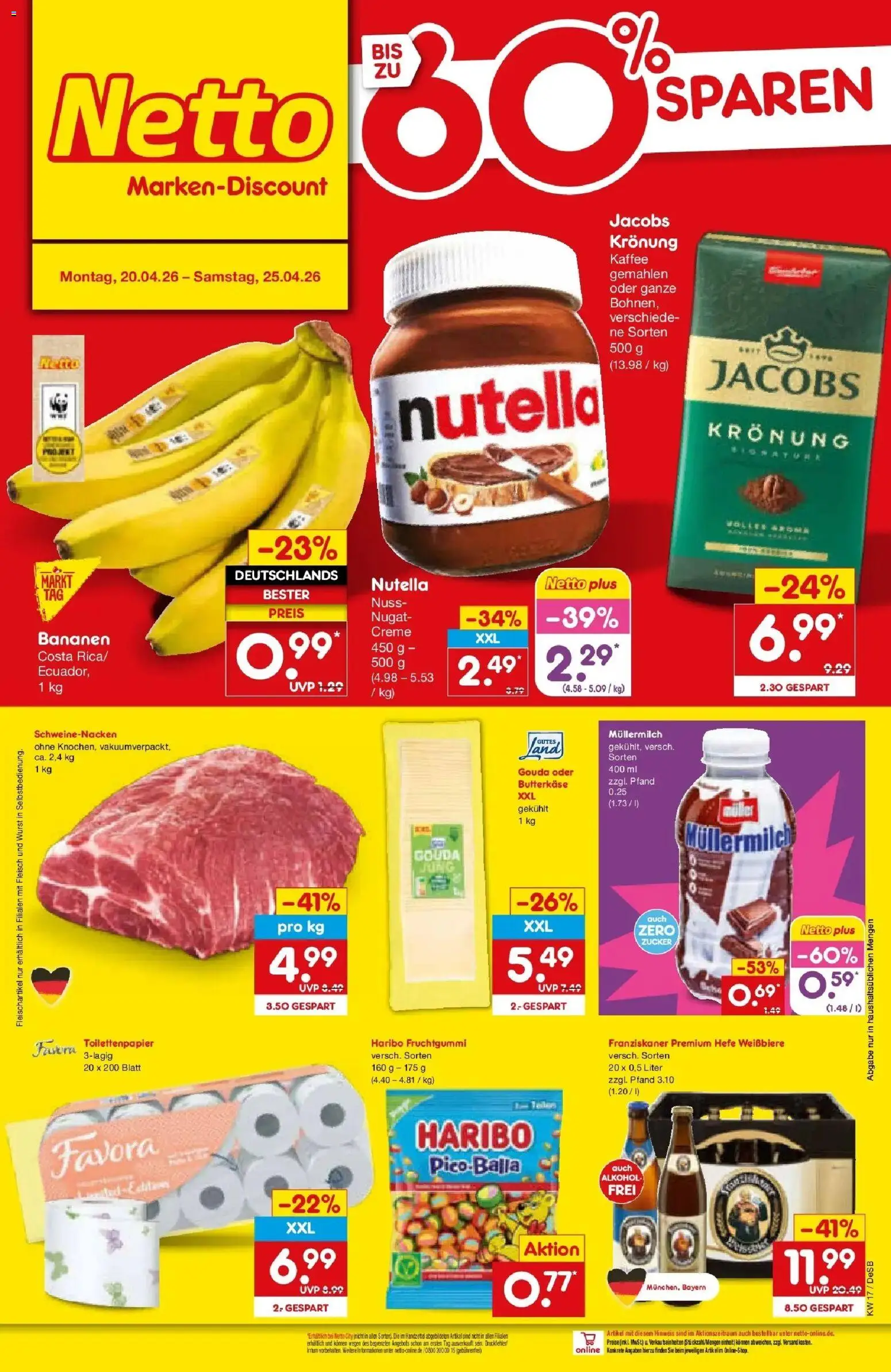Netto Marken-Discount Prospekt Thierhaupten	 – gültig ab 20.04.2026 | Seite: 57 | Produkte: Gouda, Schweinenacken, Zucker, Fleisch