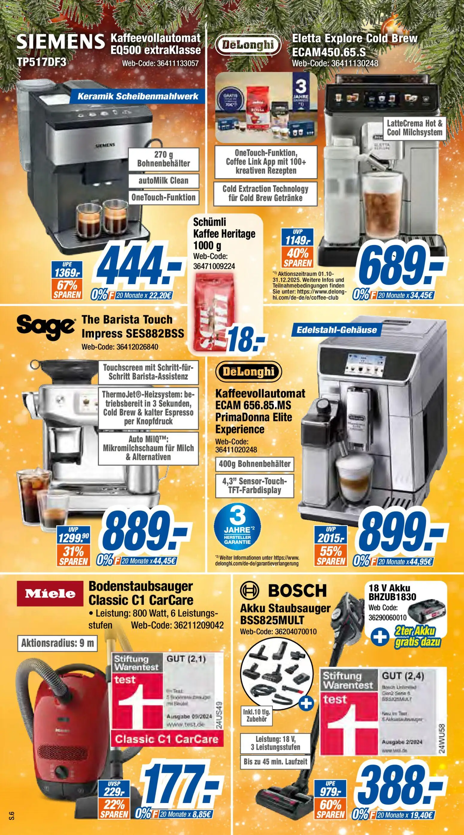 Expert  Aktuelle Beilage – gültig ab 15.12.2025 | Seite: 6 | Produkte: Miele, Bosch, Staubsauger, Milch