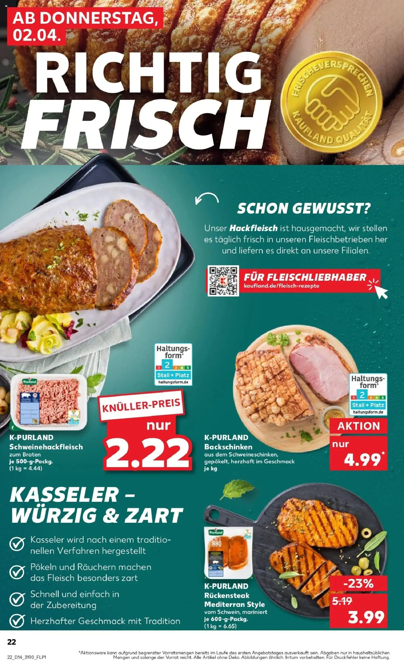 Kaufland Prospekt Erfurt	 – gültig ab 30.03.2026 | Seite: 36 | Produkte: Steak, Fleisch, Hackfleisch