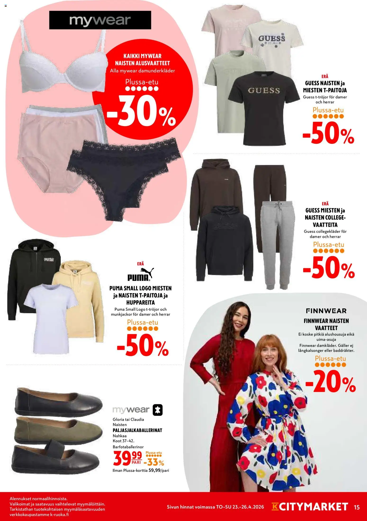 K-Citymarket tarjoukset – voimassa 23.04.2026 alkaen | Sivu: 15 | Tuotteet: Vaatteet, Alusvaatteet