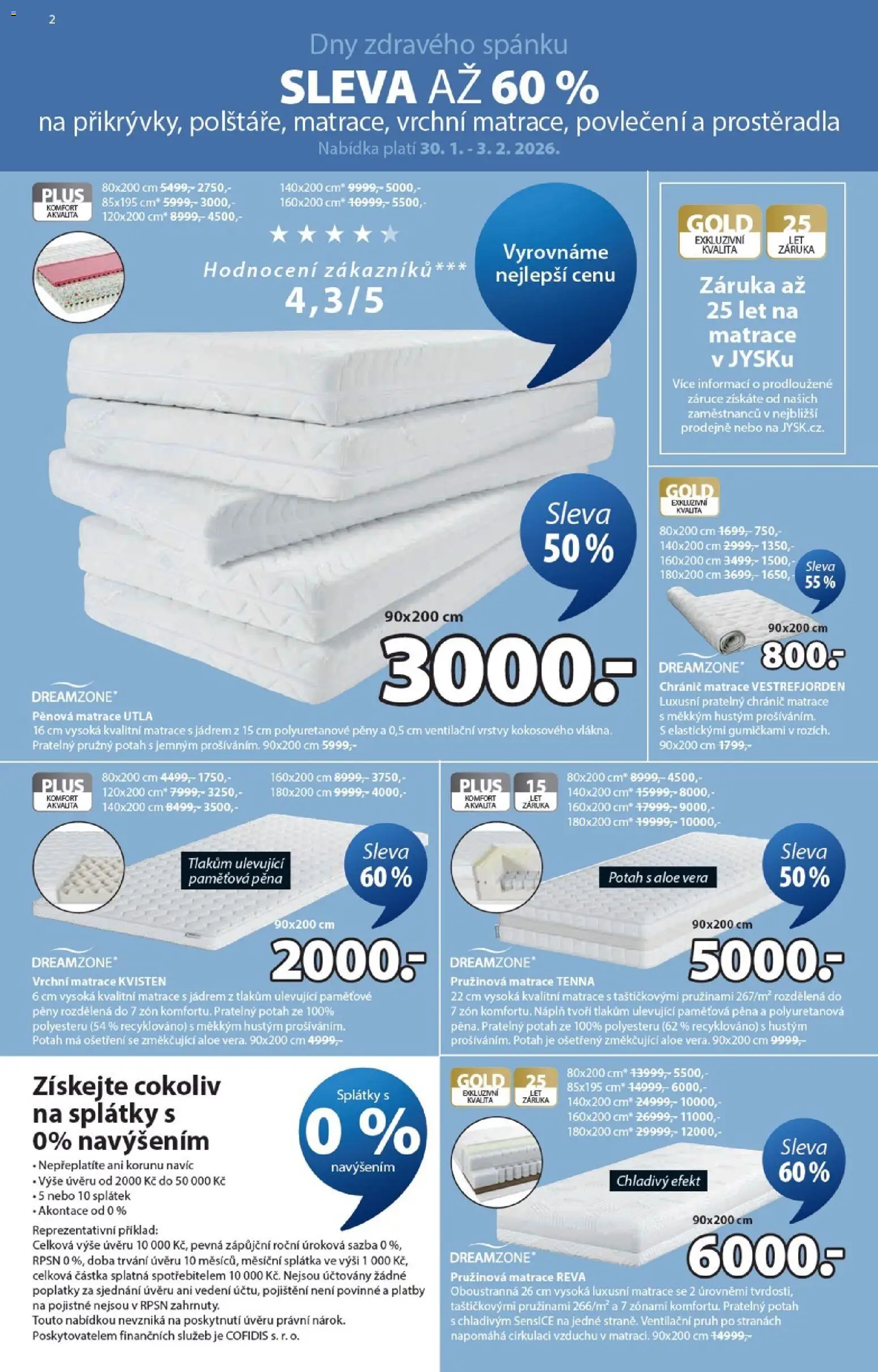 JYSK leták - Sleva od 26.01.2026 | Strana: 2 | Produkty: Chránič matrace, Povlečení, Aloe vera, Matrace