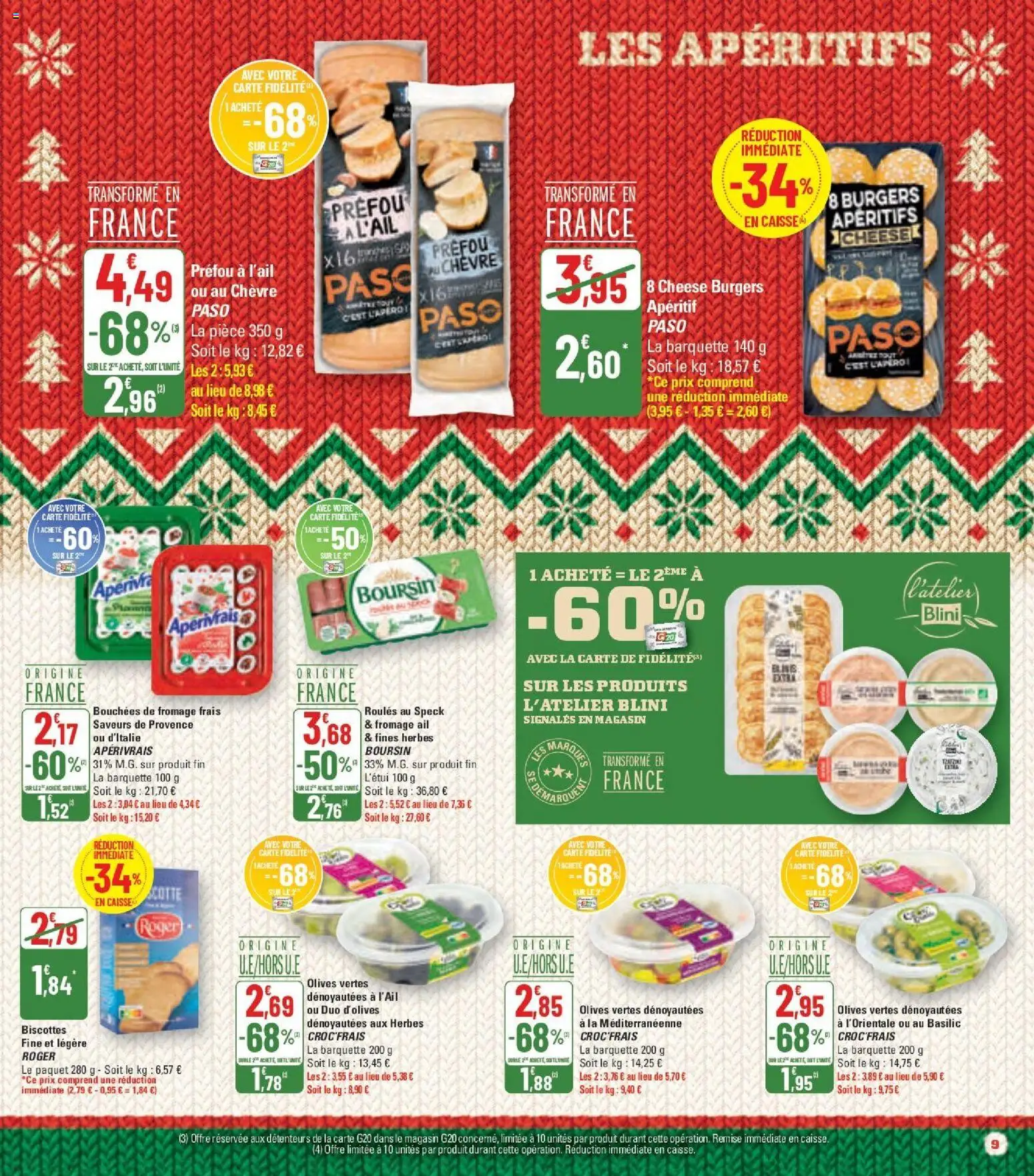 {H1} | Page: 9 | Produits: Biscottes, Olives, Ail, Fromage frais