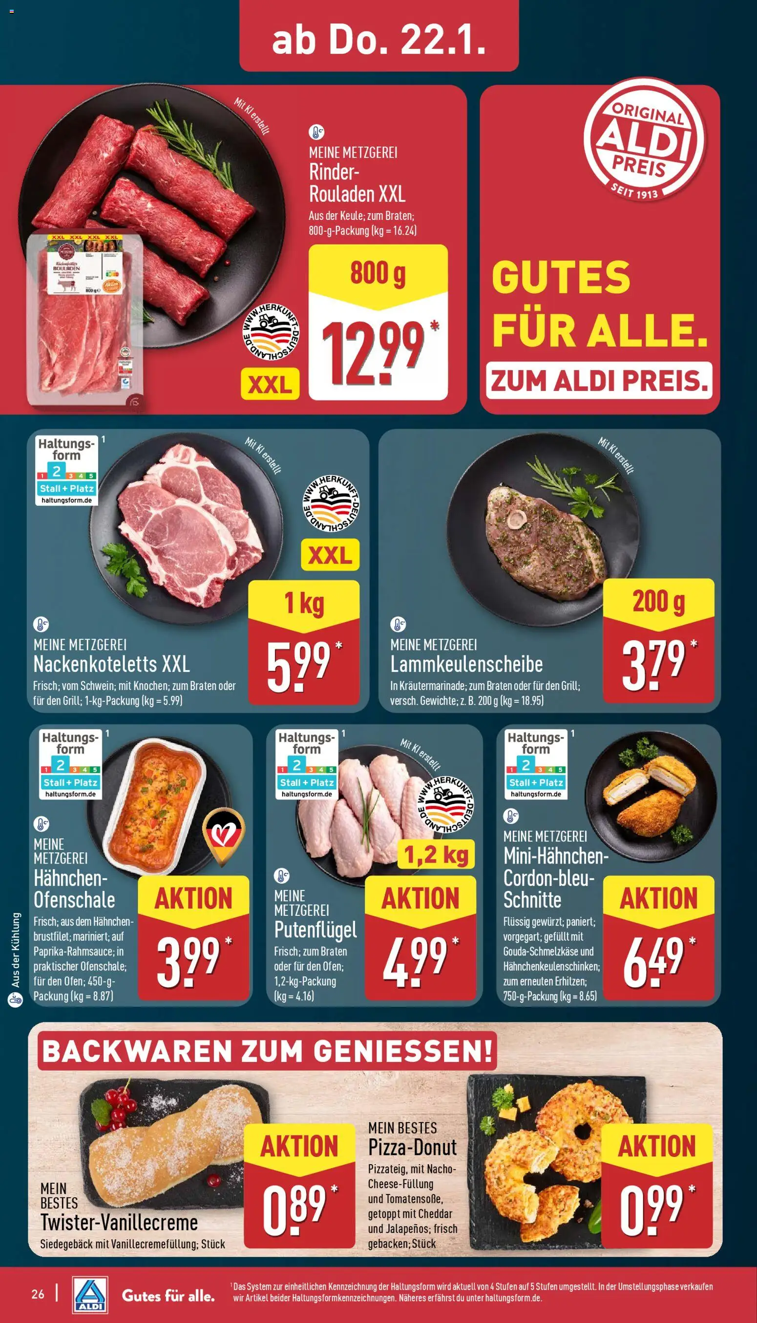 Aldi Prospekt 	 – gültig ab 19.01.2026 | Seite: 26 | Produkte: Hahnchen