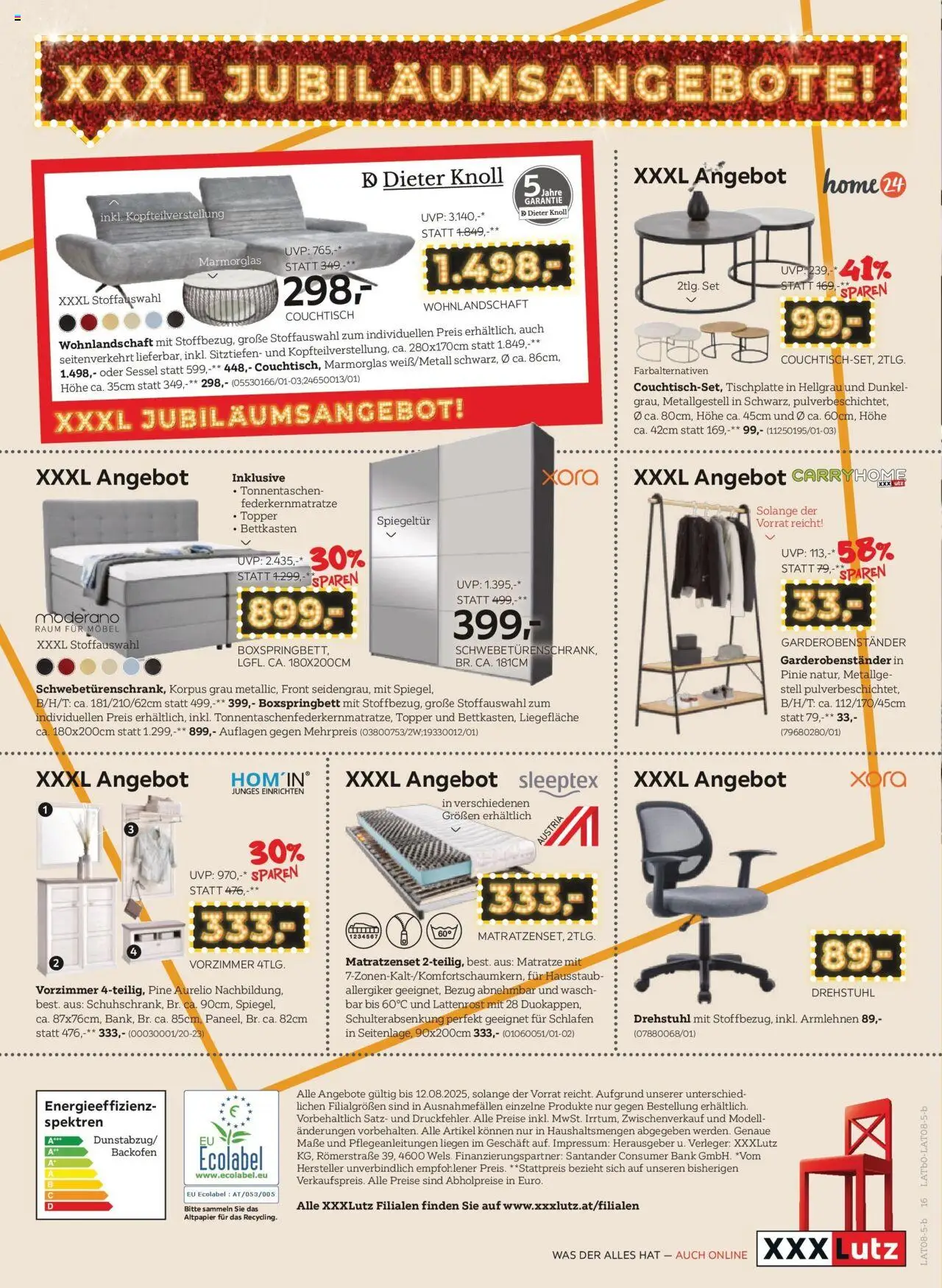XXXLutz - Best Preis gültig ab 05.08.2025 | Seite: 16 | Produkte: Matratze, Lattenrost, Sessel, Couchtisch