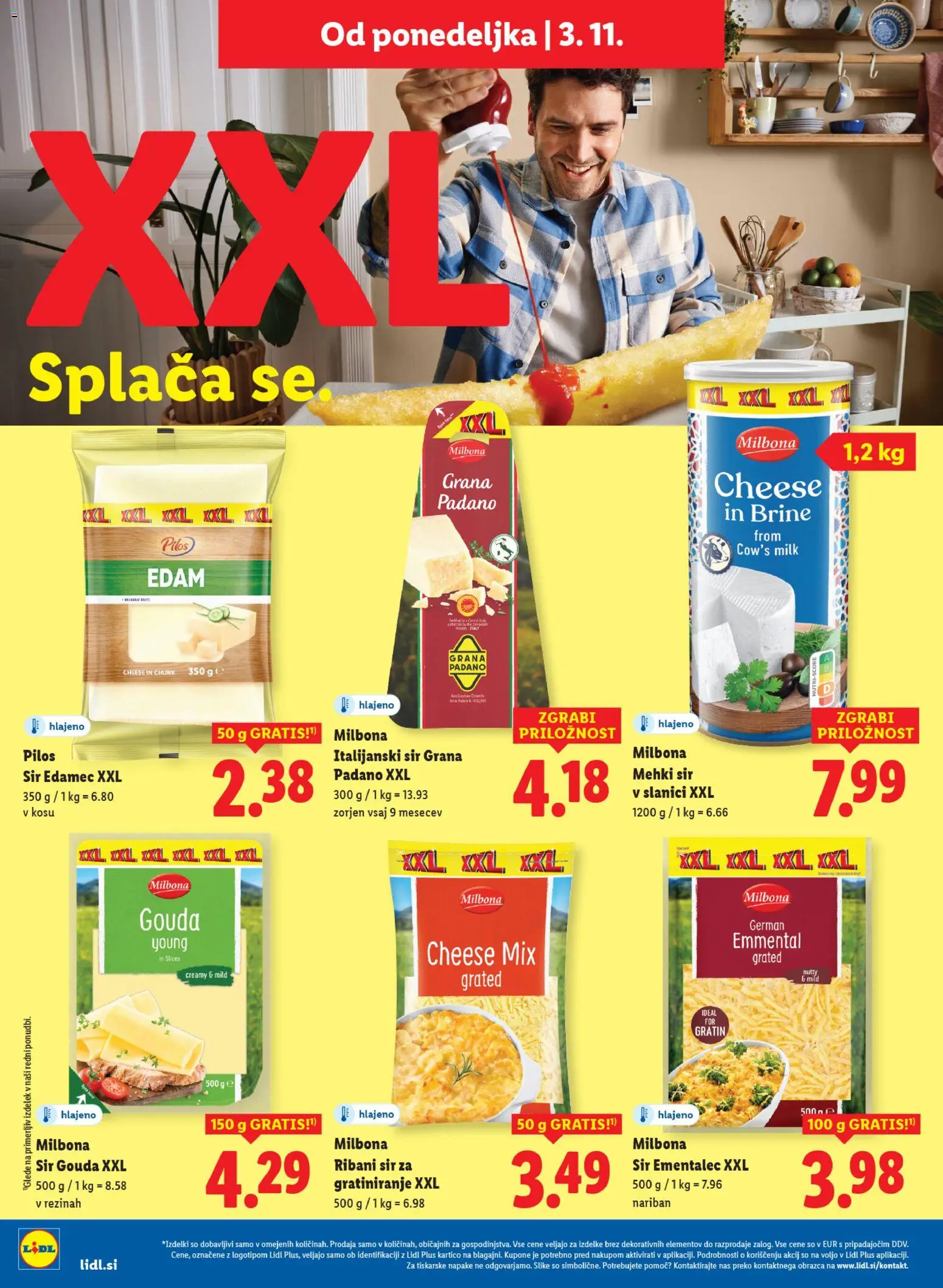 Novi Lidl katalog ponudbe – veljaven od 29.10.2025 | Stran: 44 | Izdelki: Edamec, Ementalec, Sir