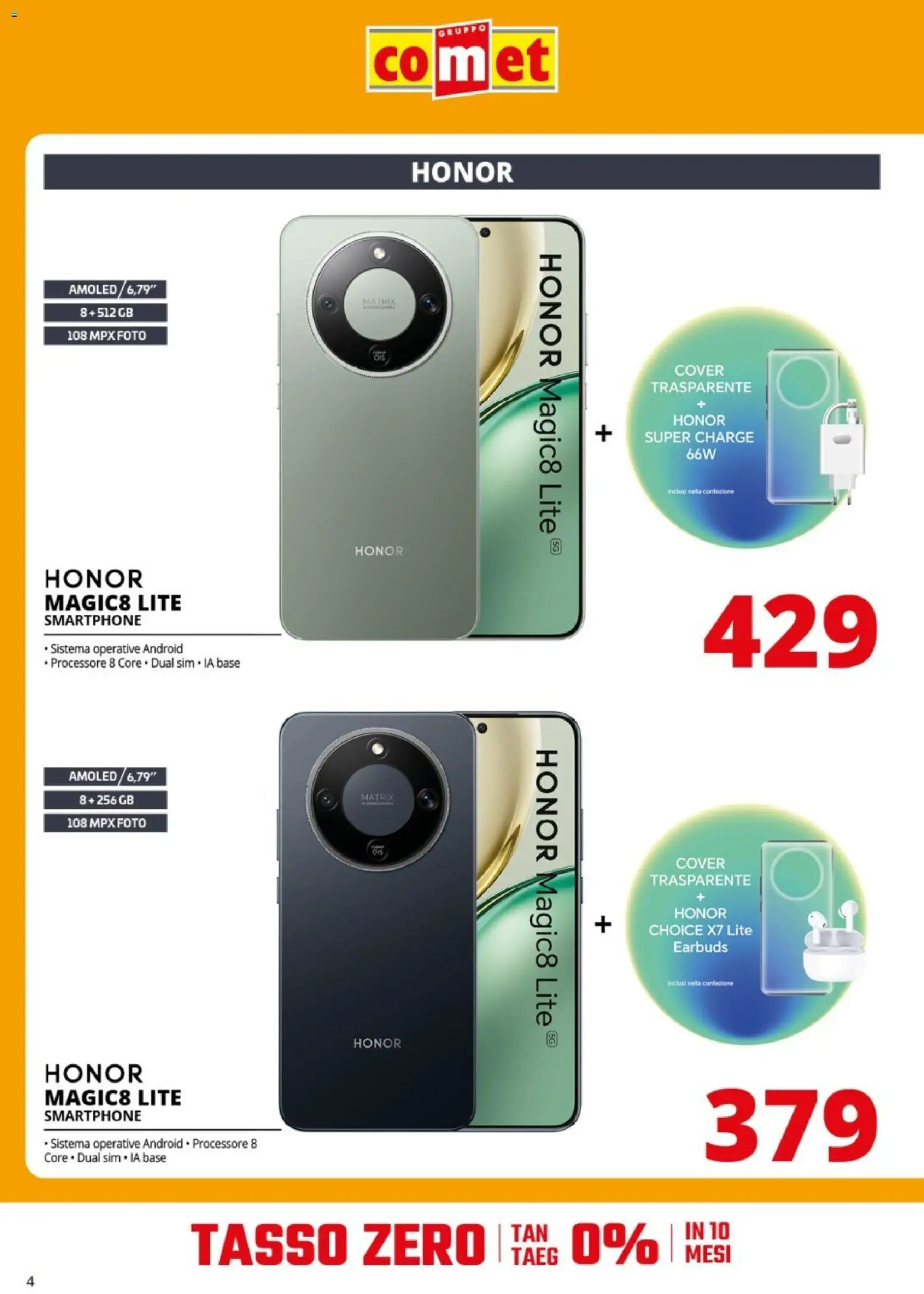 Volantino Comet del 23.01.2026 | Pagina: 4 | Prodotti: Smartphone