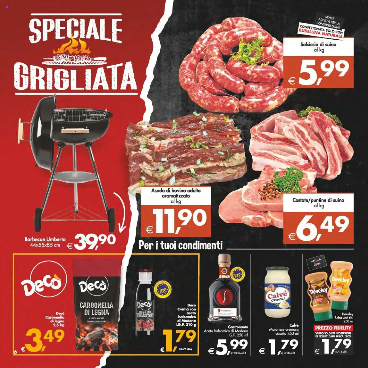 Volantino Decò del 12.08.2025 | Pagina: 6 | Prodotti: Bovino, Salsa, Barbecue, Aceto