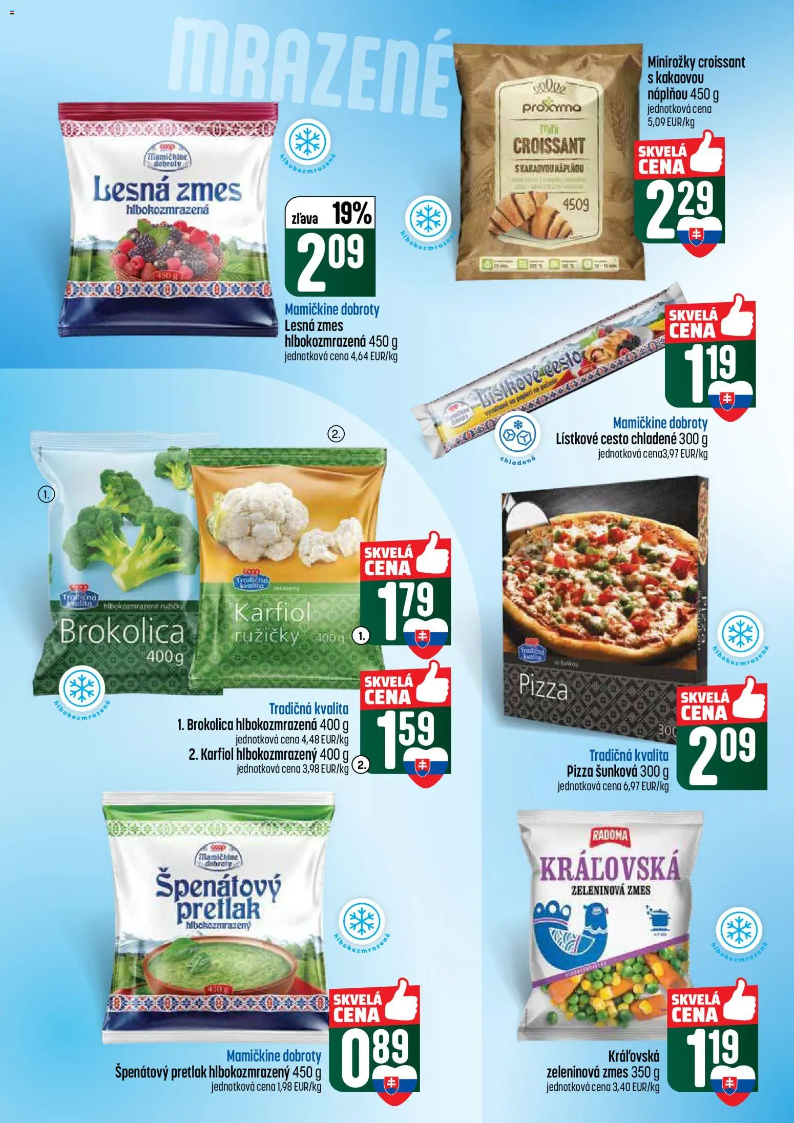 Nové COOP Jednota akcie – leták je platný od 09.04.2026 | Strana: 18 | Produkty: Croissant, Karfiol, Brokolica, Lístkové cesto