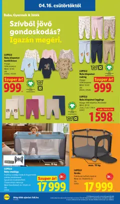 LUPILU Baba biopamut leggings, Anyaga: 95% biopamut, 5% elasztán, Méret: 62-92 /2db; / 1 db = 799 Ft - amely érvényes a következő dátumtól: 16.04.2026 | Oldal: 24 | Termékek: Játék, Nadrág, Leggings
