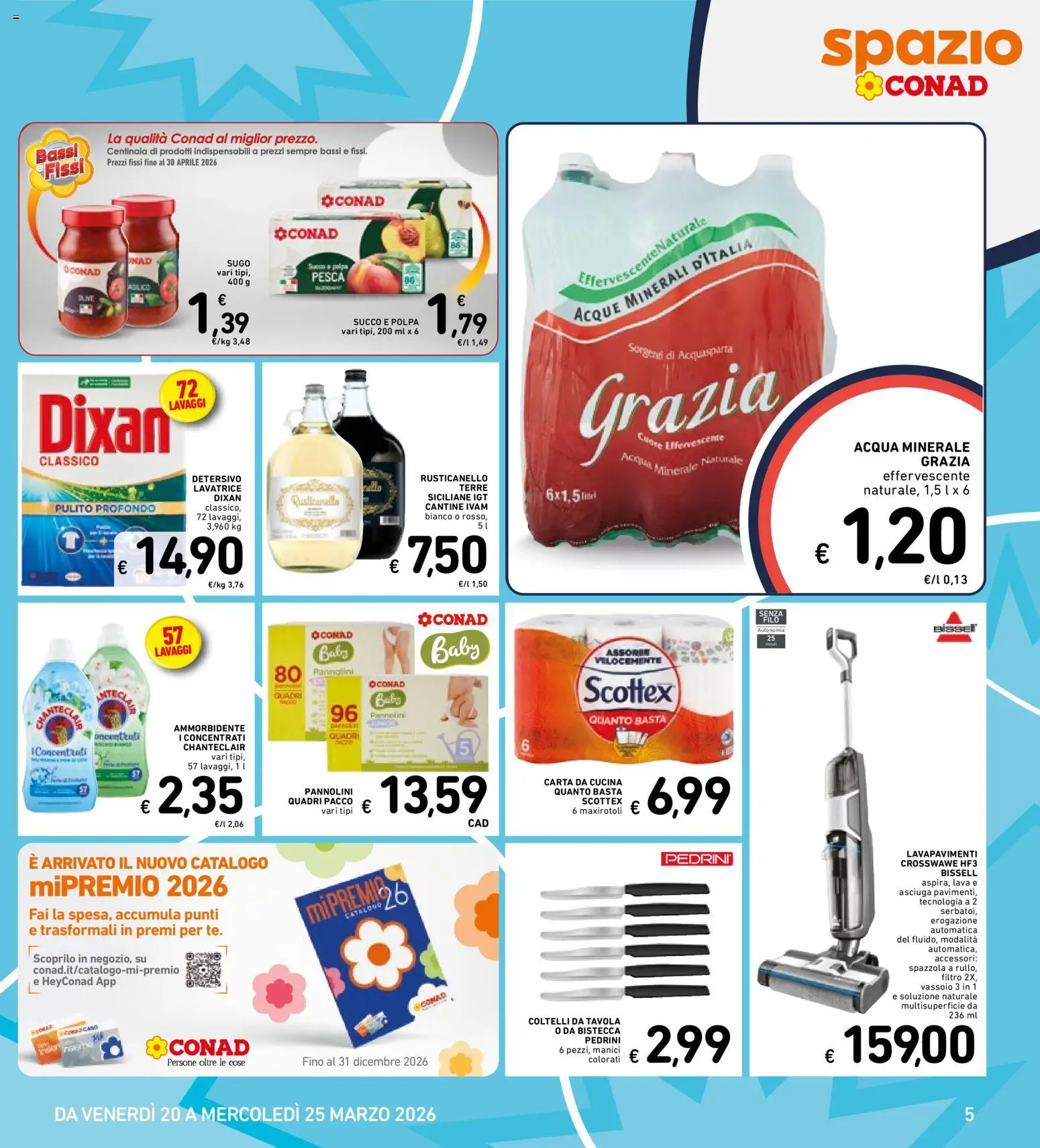 Volantino Spazio Conad del 13.03.2026 | Pagina: 40 | Prodotti: Pannolini, Pesca, Acqua minerale, Sugo