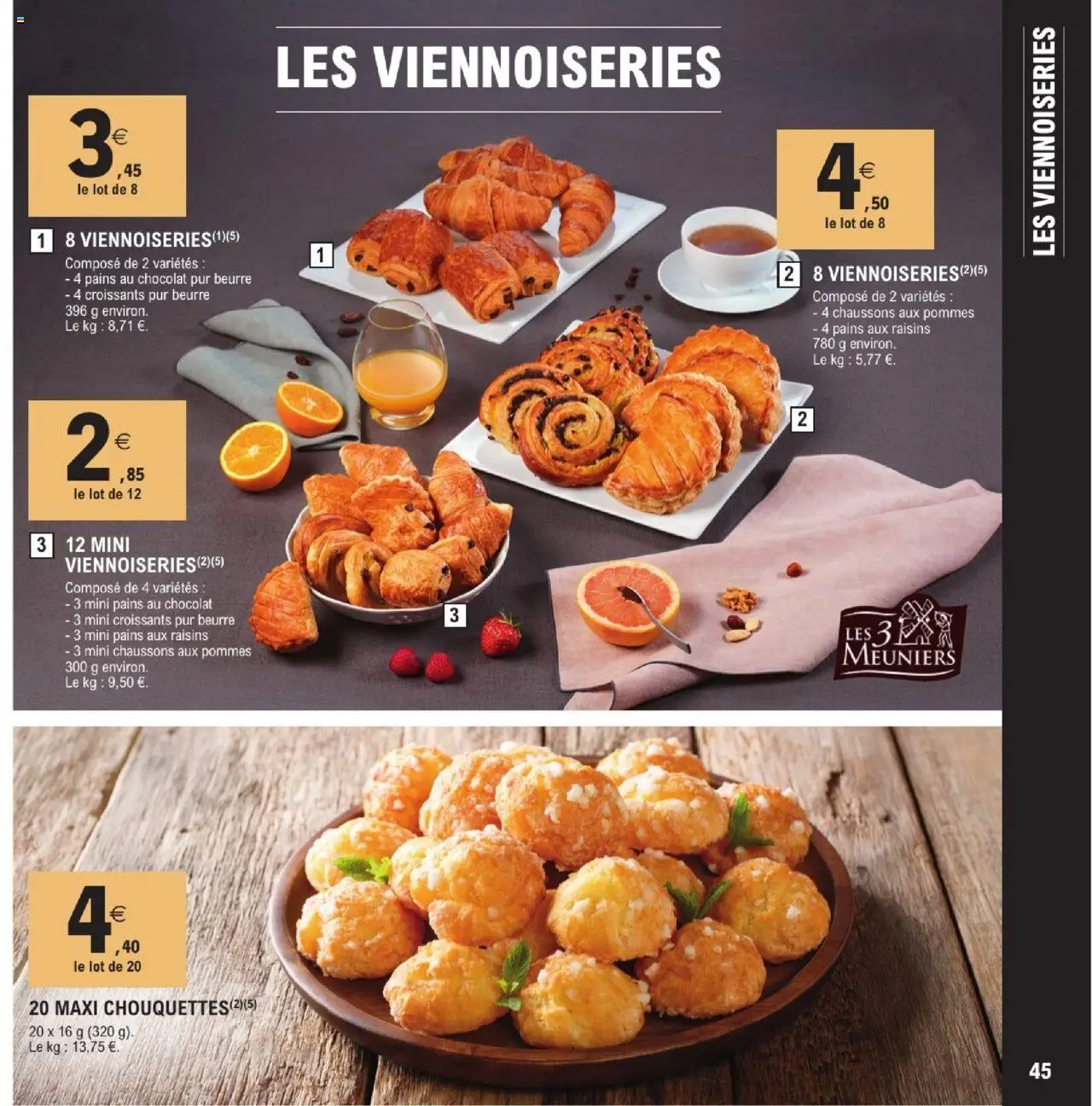  | Page: 45 | Produits: Viennoiseries, Chocolat, Pommes, Chaussons