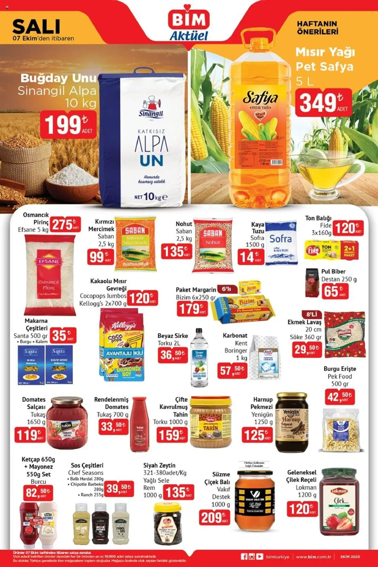 BİM Katalog - 07.10.2025 tarihinden itibaren geçerlidir | Sayfa: 3 | Ürünler: Domates, Sos, Biber, Zeytin