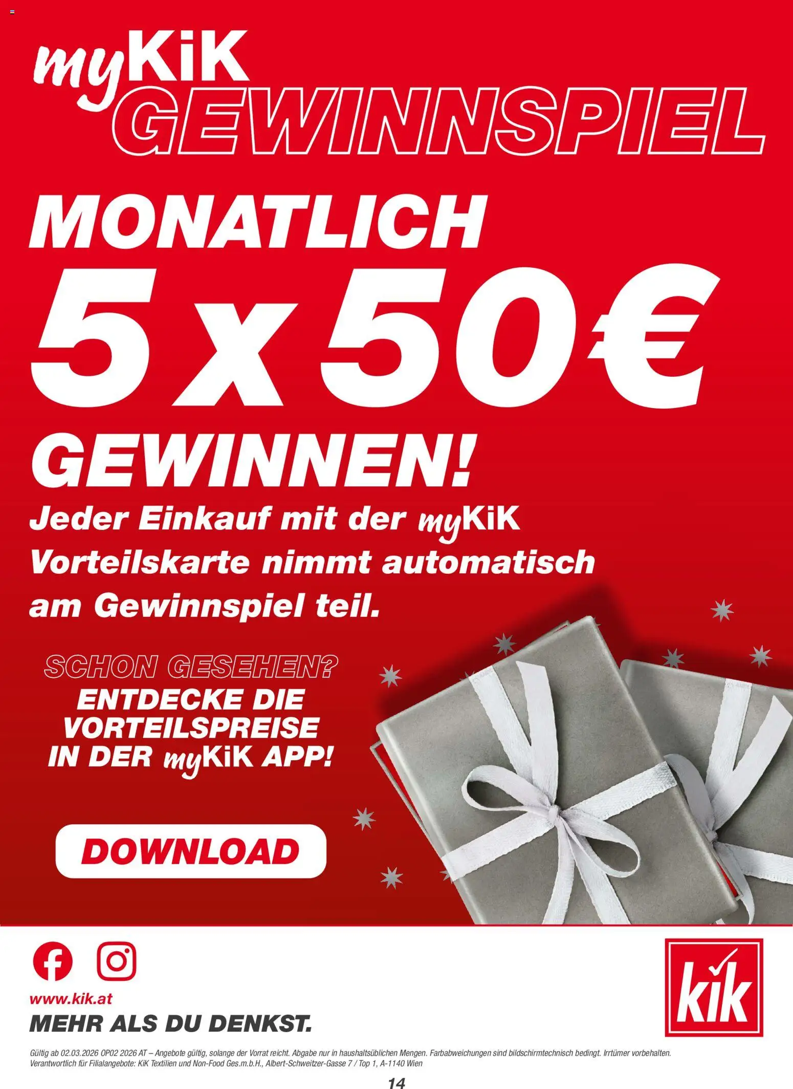 Kik Prospekt aktuell gültig ab 02.03.2026 | Seite: 14
