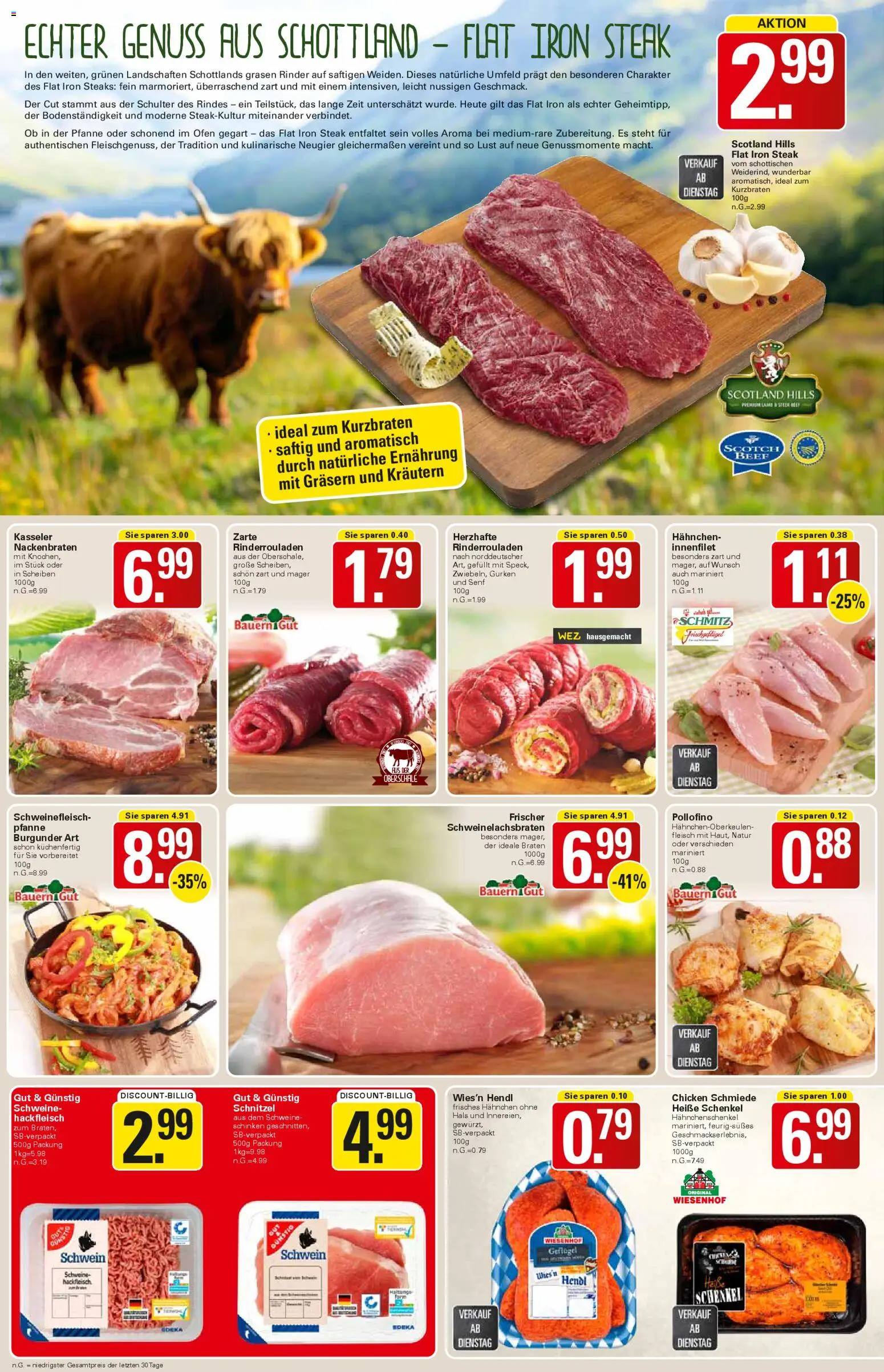 WEZ Prospekt – gültig ab 27.10.2025 | Seite: 4 | Produkte: Hahnchen, Hahnchenschenkel, Schinken, Fleisch