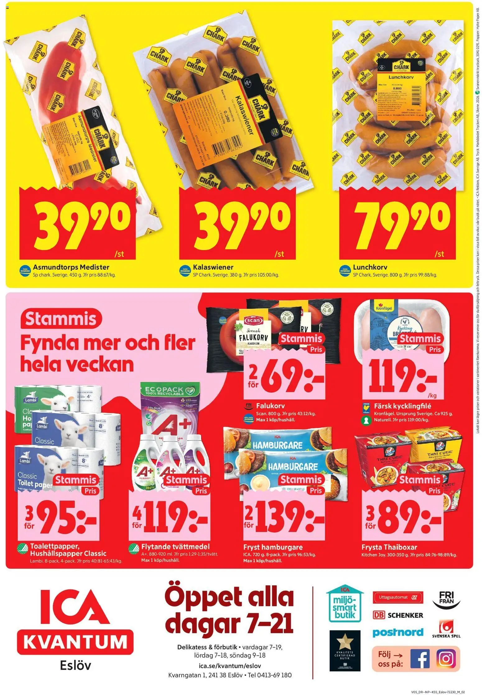 ICA Kvantum reklamblad aktuell från 26.01.2026 | Sida: 10 | Produkter: Tvättmedel, Kycklingfile, Falukorv, Spel