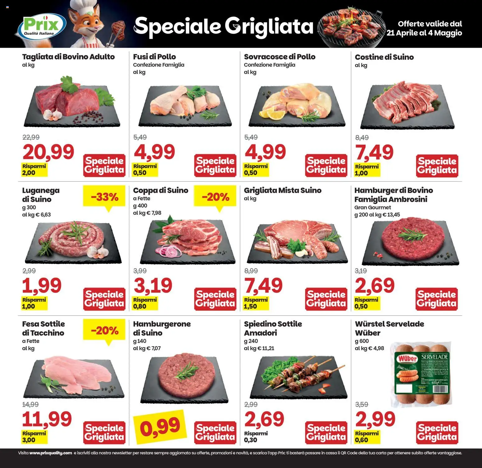 Volantino Prix del 21.04.2026 | Pagina: 13 | Prodotti: Bovino, Pollo, Suino, Tacchino