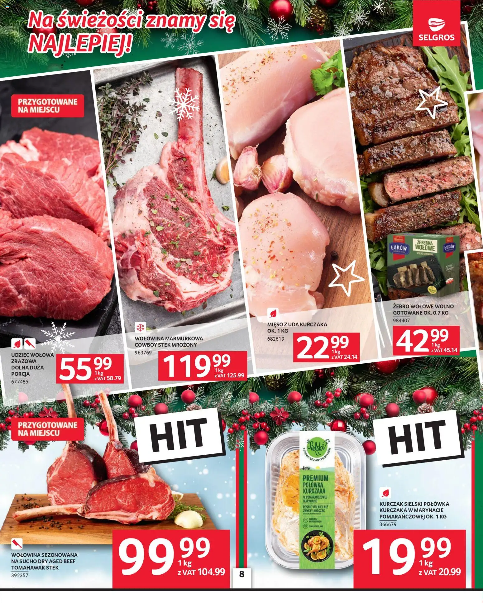 Selgros cash&carry Gazetka od 04.12.2025 | Strona: 8 | Produkty: Kurczak, Mięso z uda kurczaka, Mięso, Wolno gotowane