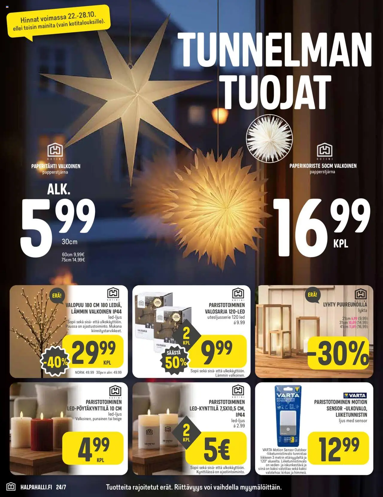 Halpa Halli tarjoukset – voimassa 22.10.2025 alkaen | Sivu: 8 | Tuotteet: Lyhty, Voi