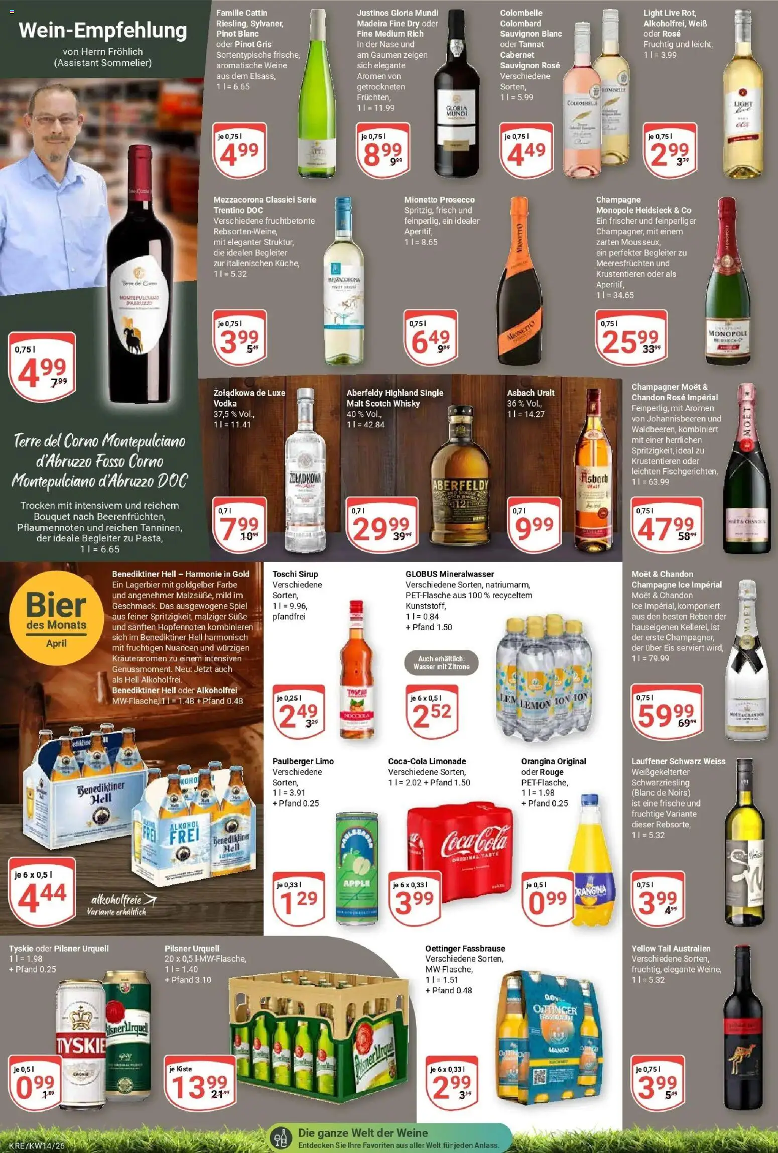 Globus prospekt Krefeld	 – gültig ab 30.03.2026 | Seite: 20 | Produkte: Bier, Sirup, Mineralwasser, Asbach