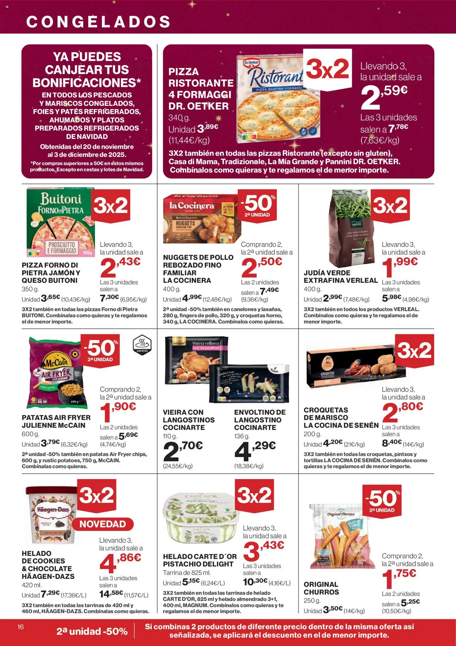 El Corte Inglés ofertas │ válido desde el 04.12.2025 | Página: 16 | Productos: Chocolate, Jamón, Helado, Cocina