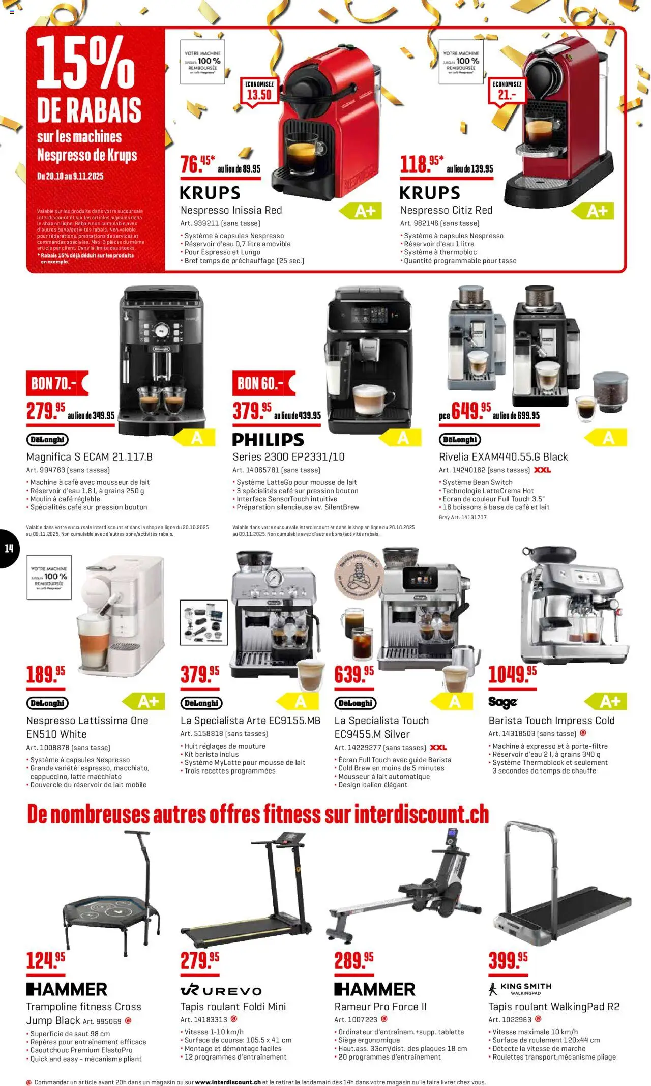 Interdiscount Aktionen FR – gültig ab 20.10.2025 | Seite: 14 | Produkte: Krups, Trampoline, Tablette, Philips