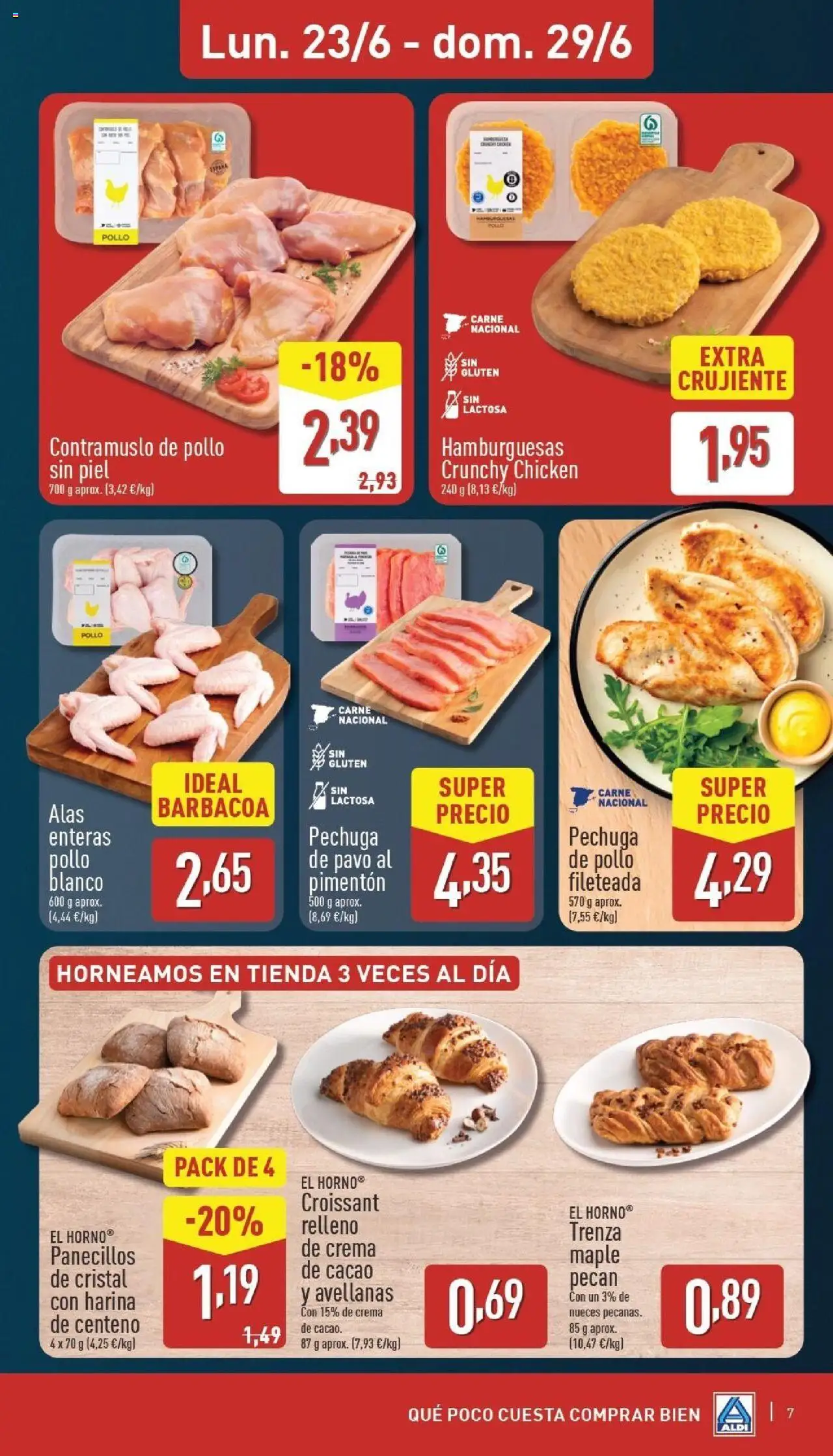 Aldi folleto Península │ válido desde el 23.06.2025 | Página: 7 | Productos: Croissant, Crema de cacao, Crema, Barbacoa
