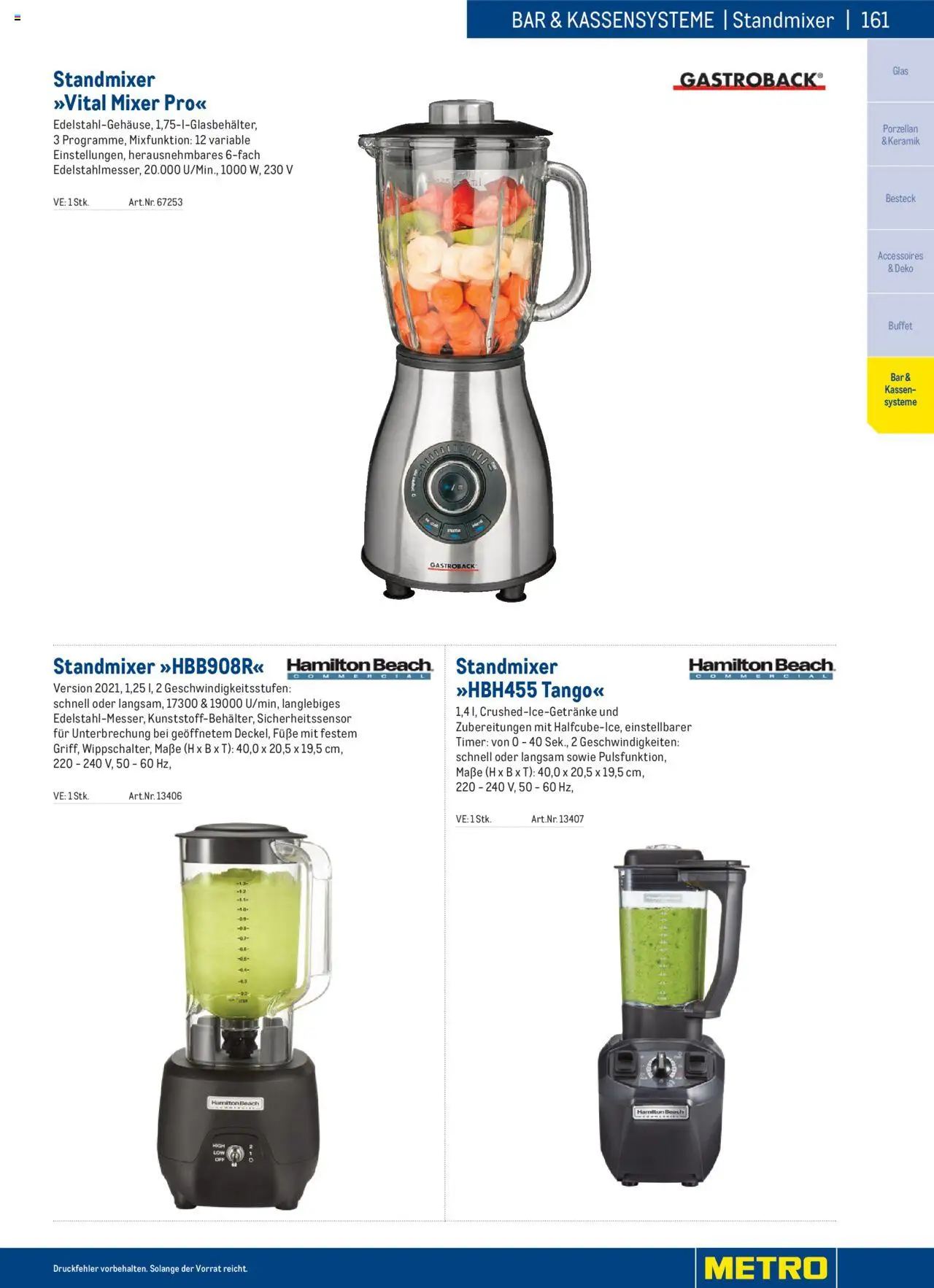 Metro angebote Angebote Gastro Non Food 2025 gültig ab 02.12.2024 | Seite: 161 | Produkte: Mixer
