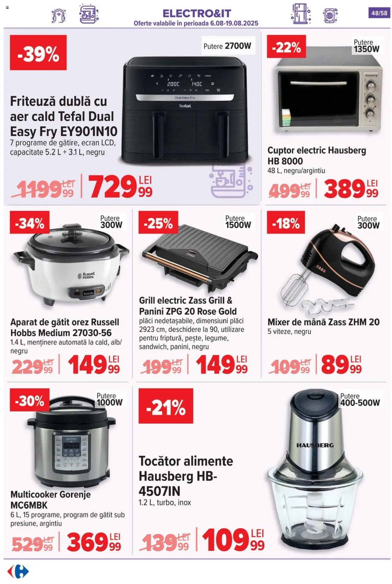 Catalog Carrefour – valabil de la 06.08.2025 | Pagină: 49 | Produse: Cuptor, Mixer, Tocător, Orez