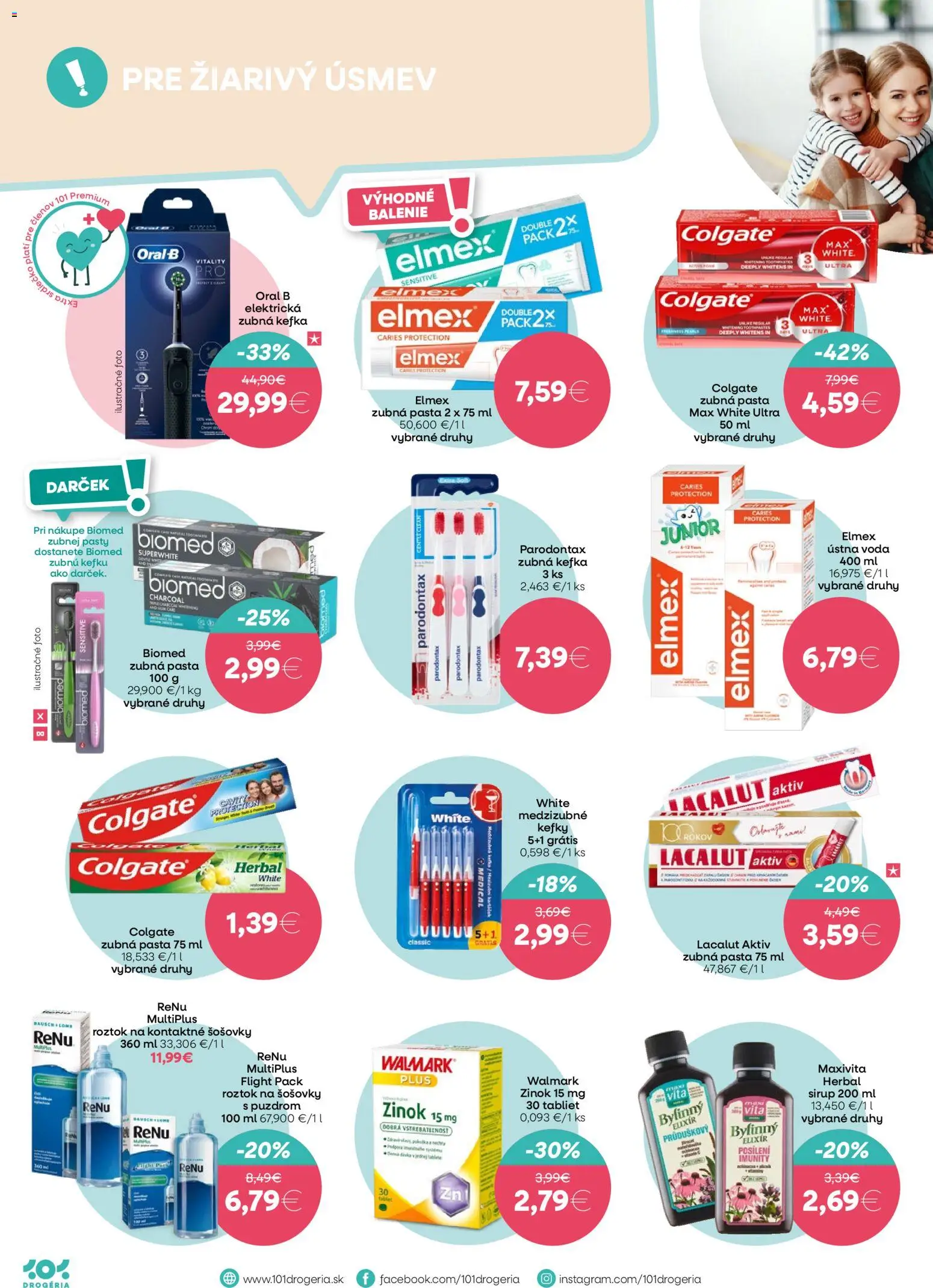 Nové 101 drogerie akcie – leták je platný od 19.11.2025 | Strana: 8 | Produkty: Elektrická zubná kefka, Zubná kefka, Voda