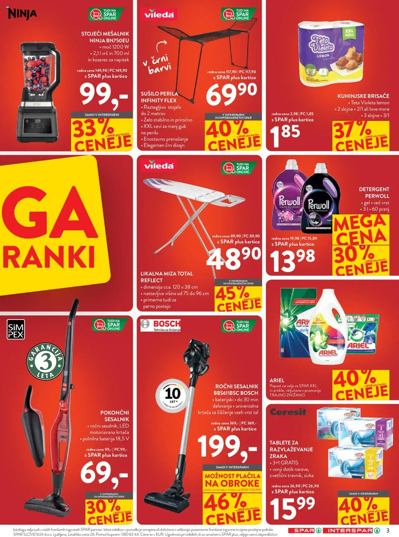 Spar katalog mega 06/25 │ velja od 13.08.2025 | Stran: 3 | Izdelki: Mesalnik, Kozarec, Miza, Sesalnik