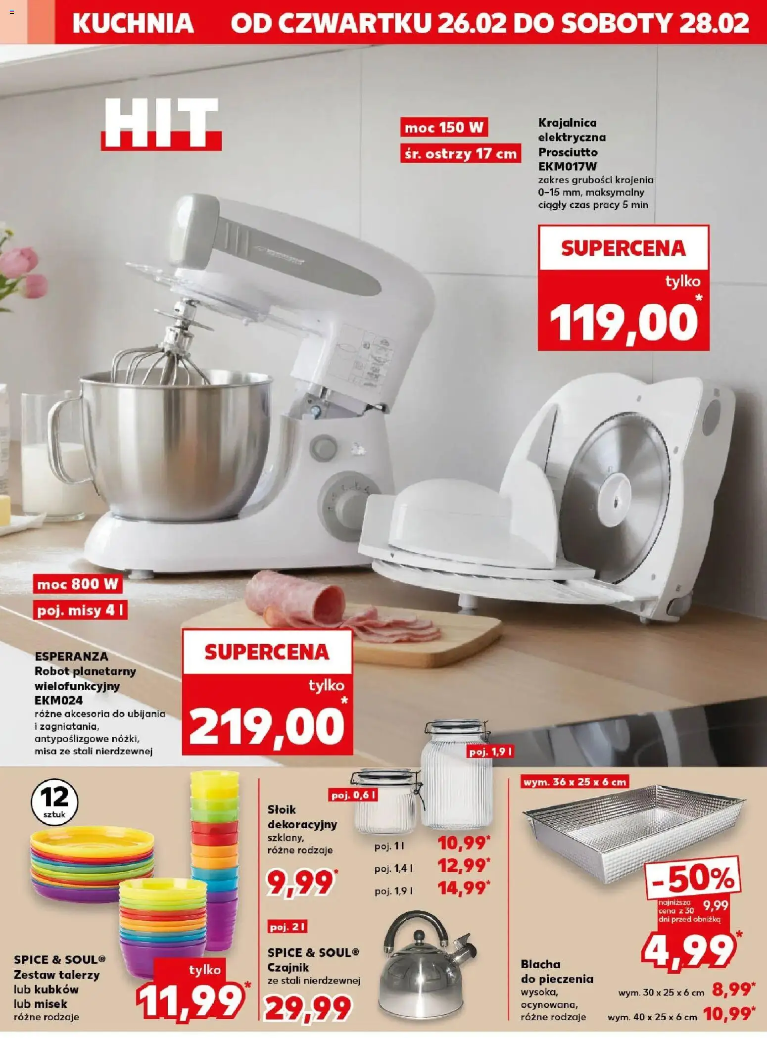 Kaufland gazetka - Mega okazje od 26.02.2026 | Strona: 14 | Produkty: Czajnik, Krajalnica, Robot, Prosciutto