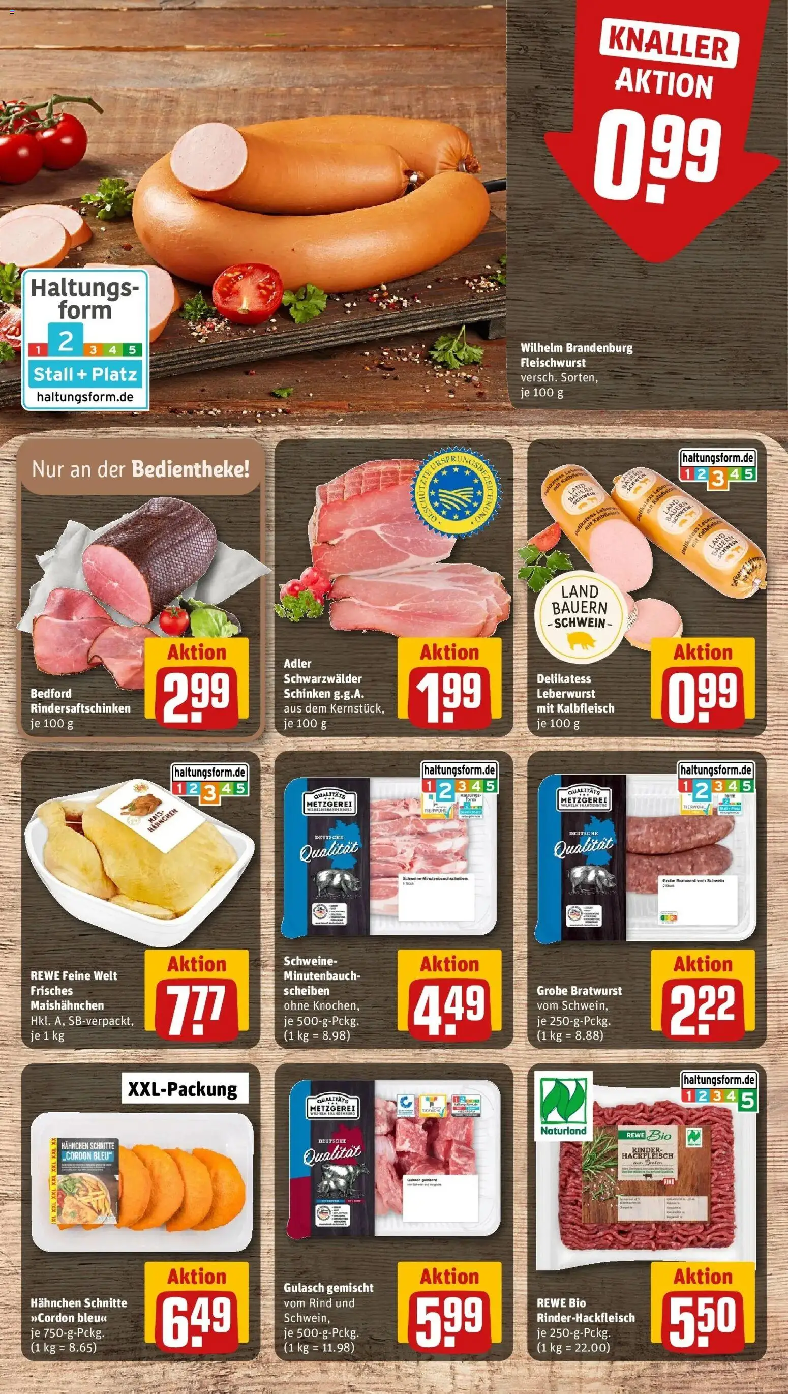 Rewe Prospekt Pforzheim	 – gültig ab 08.03.2026 | Seite: 12 | Produkte: Hahnchen, Bratwurst, Schinken, Hackfleisch