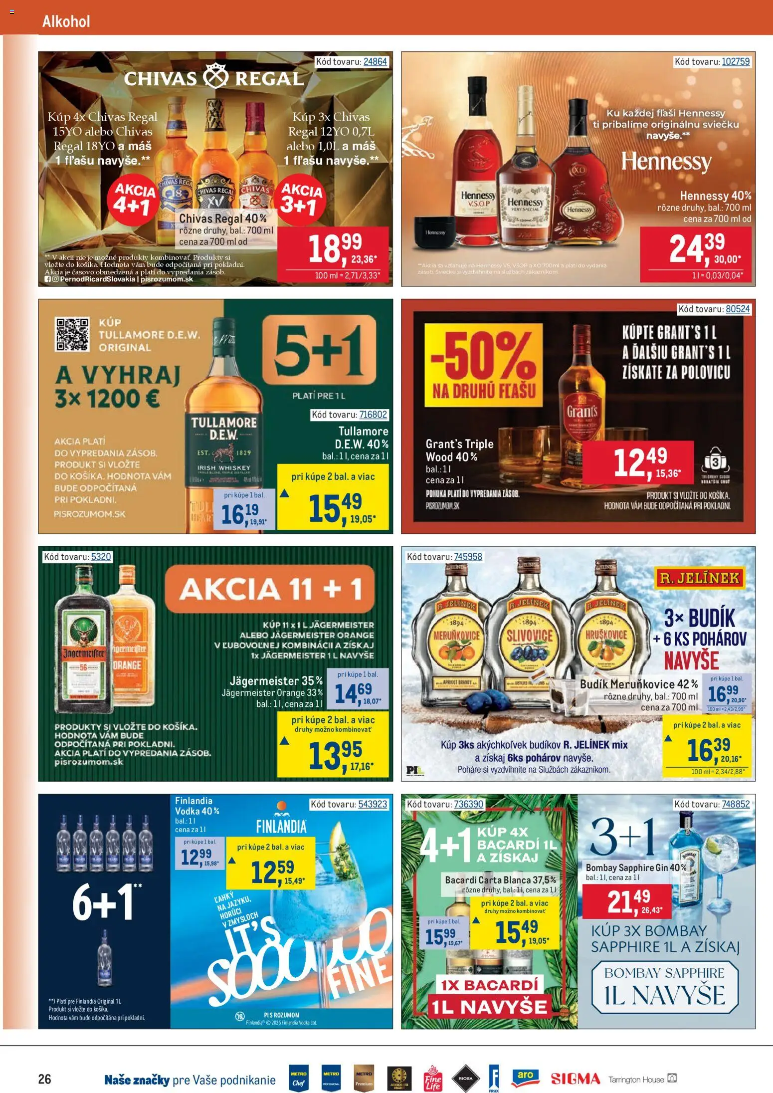 Nové Metro akcie – leták je platný od 10.12.2025 | Strana: 26 | Produkty: Regál, Chivas Regal, Vodka, Finlandia