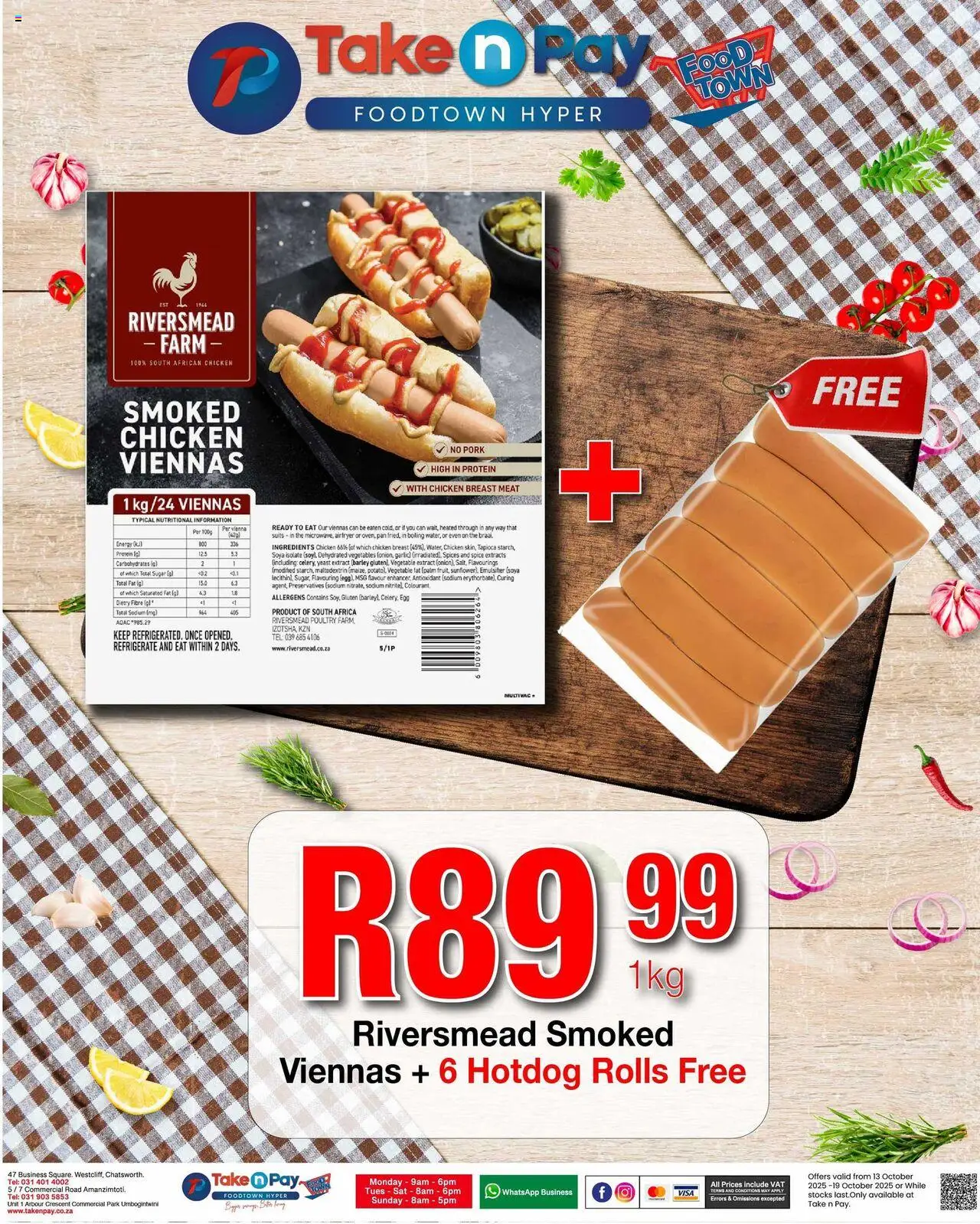 New Take n Pay catalogue – valid from 13.10.2025 | Page: 28 | Products: Chicken, Pork, Spices, Sugar