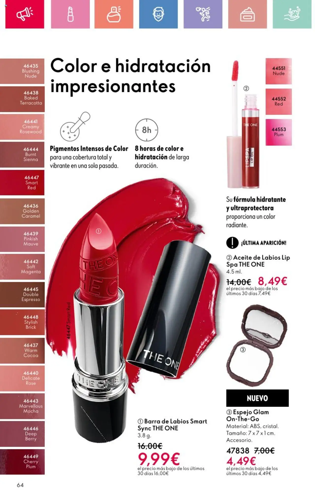 Oriflame - Catálogo Campaña 12 │ válido desde el 24.08.2025 | Página: 64 | Productos: Aceite, Barra de labios, Espejo