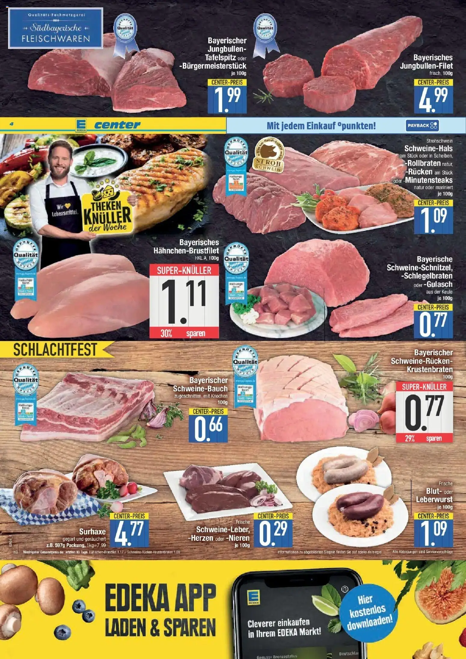 Edeka prospekt Bayerisch Gmain	 – gültig ab 18.01.2026 | Seite: 4 | Produkte: Tafelspitz, Schweinebauch, Gulasch, Schweinerucken
