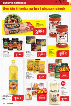 Plodine katalog | vrijedi od 10.09.2025 | Stranica: 22 | Proizvodi: Ulje, Ajvar, Tjestenina, Brašno