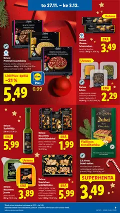 Lidl-mainoslehti voimassa 27.11.2025 alkaen | Sivu: 9 | Tuotteet: Mango, Juusto, Suklaa, Hunaja