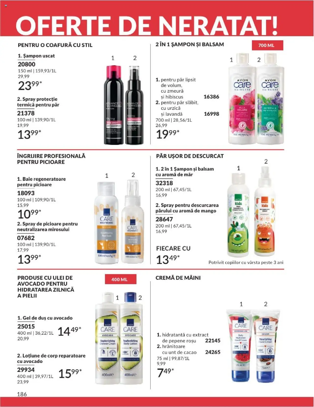 Catalog Avon - 08 2025 – valabil de la 01.08.2025 | Pagină: 186 | Produse: Zmeură, Cremă de mâini, Pește, Șampon uscat