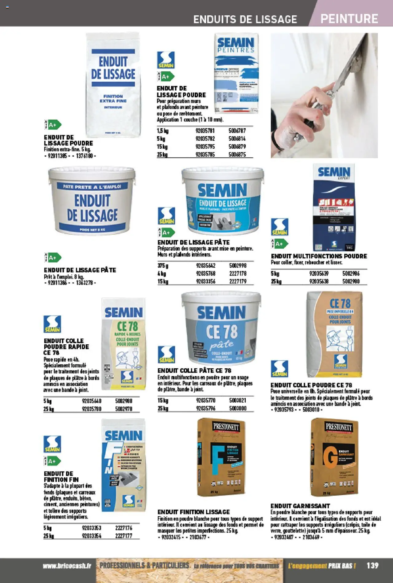 {H1} | Page: 139 | Produits: Poudre, Plâtre, Cumin, Colle