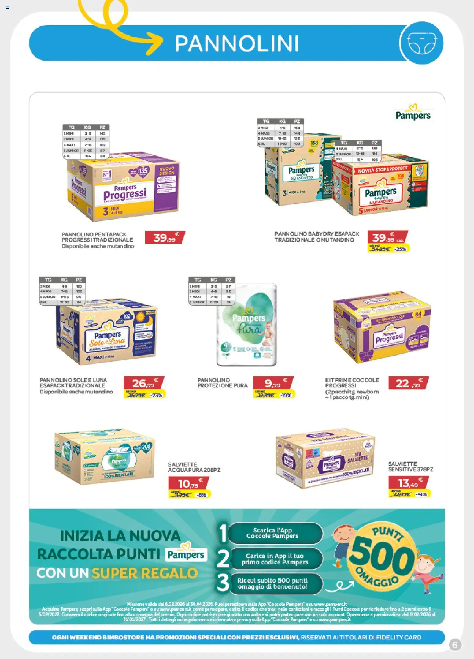 Volantino Bimbo store del 05.03.2026 | Pagina: 6 | Prodotti: Pannolini, Pampers