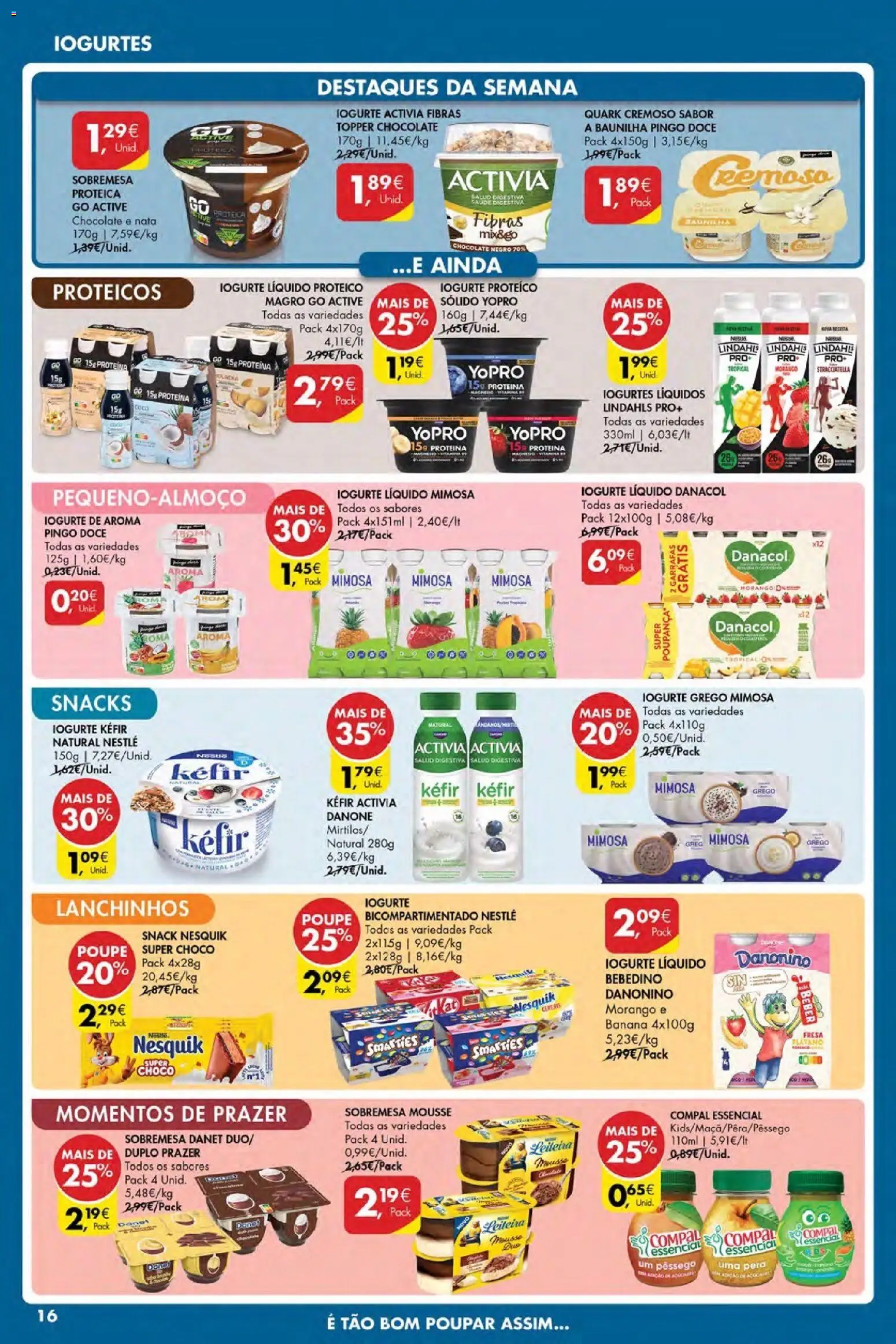 Pingo Doce Poupe Esta Semana Açores │ válido de 02.04.2026 | Página: 16 | Produtos: Nestlé, Chocolate, Iogurte liquido, Proteina
