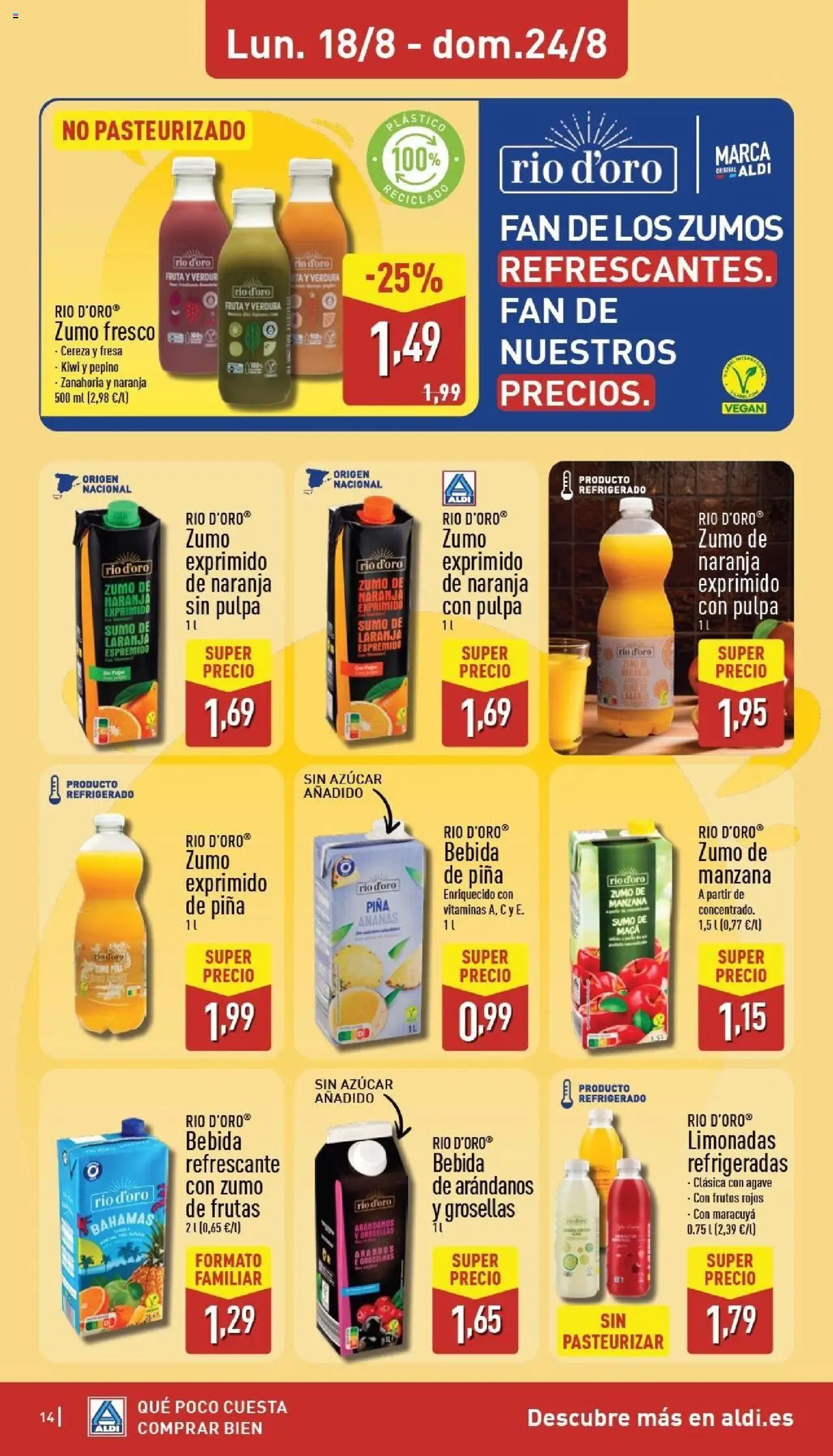 Aldi folleto Península │ válido desde el 18.08.2025 | Página: 14 | Productos: Piña, Manzana, Apple, Κορνίζα