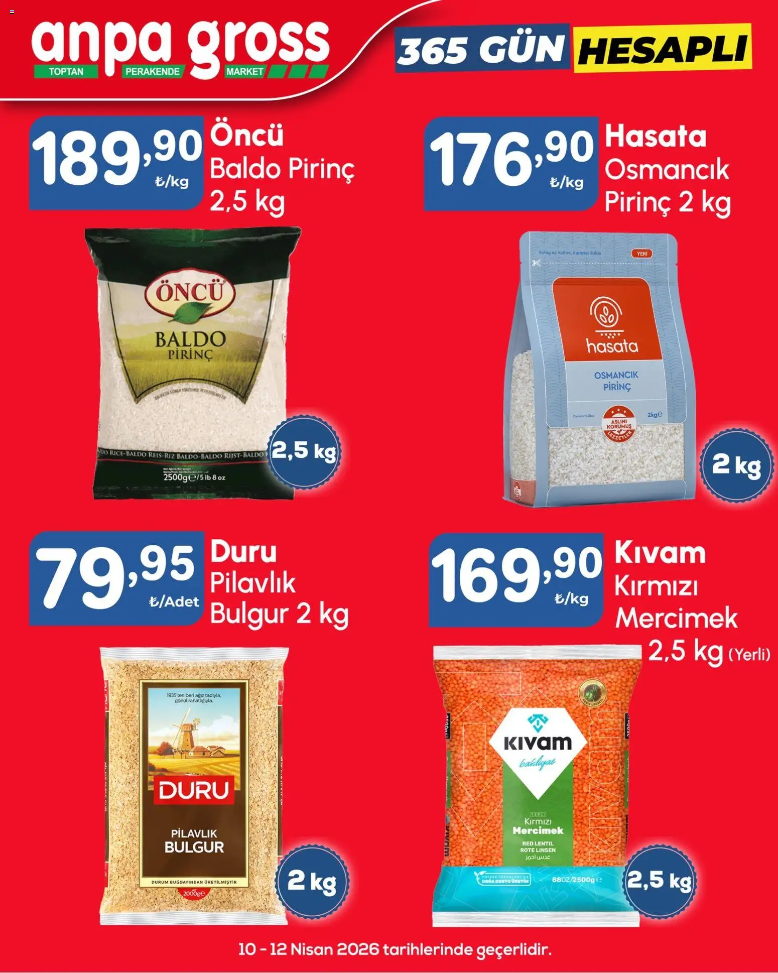 Anpa Gross Katalog - 10.04.2026 tarihinden itibaren geçerlidir | Sayfa: 2 | Ürünler: Ravioli, Pirinç