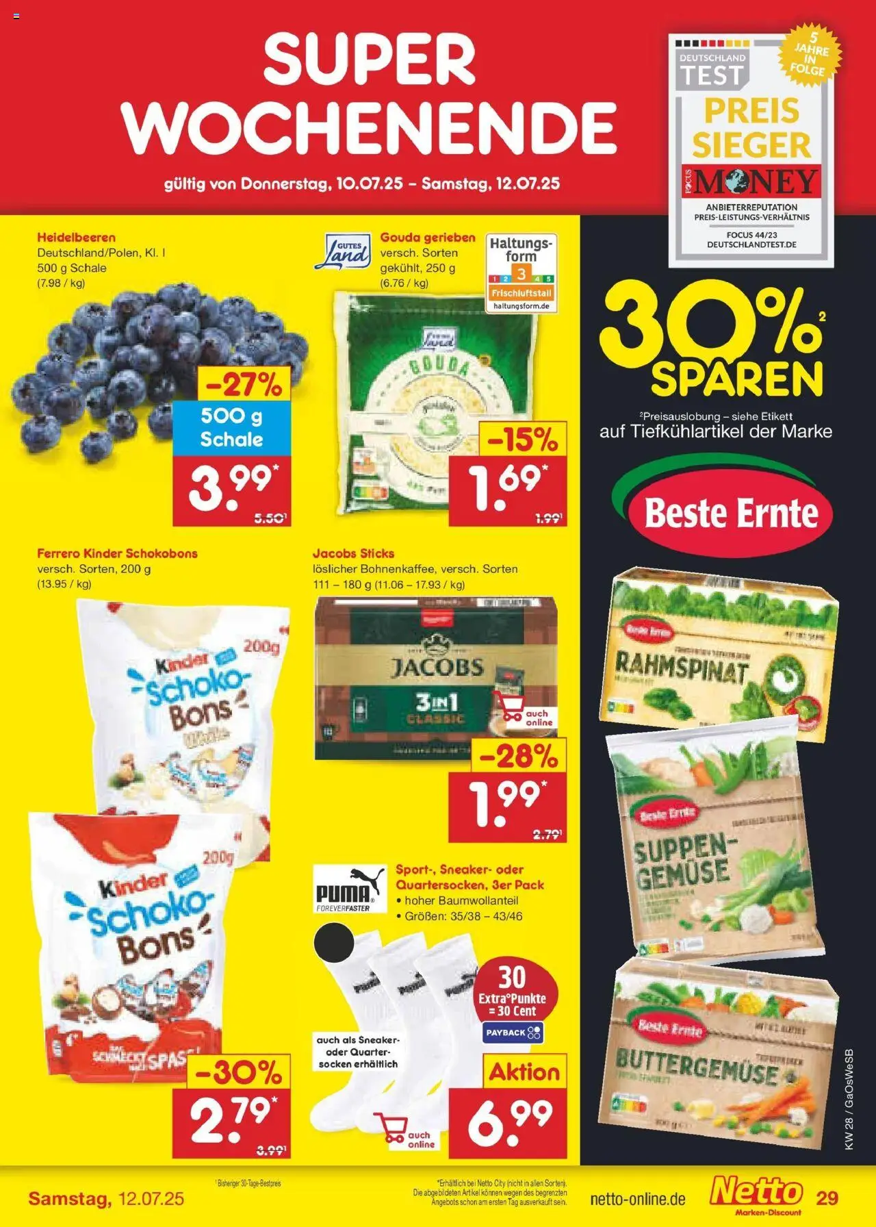 Netto Marken-Discount prospekt Bremen-Lesum	 - gültig ab dem 07.07.2025 | Seite: 45 | Produkte: Gouda, Heidelbeeren, Gemüse, Socken