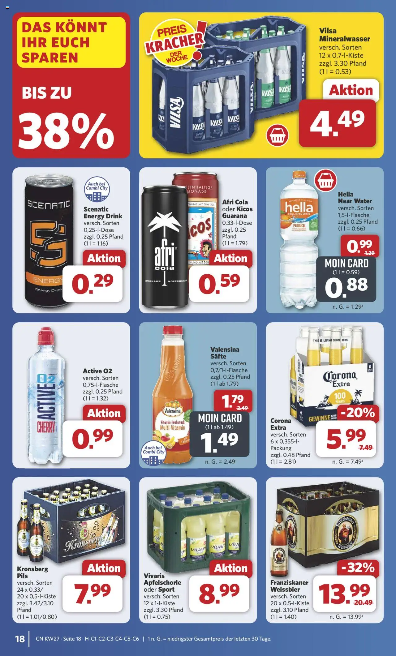 Combi Prospekt 	 - gültig ab dem 30.06.2025 | Seite: 26 | Produkte: Franziskaner, Mineralwasser, Hella, Pfirsich