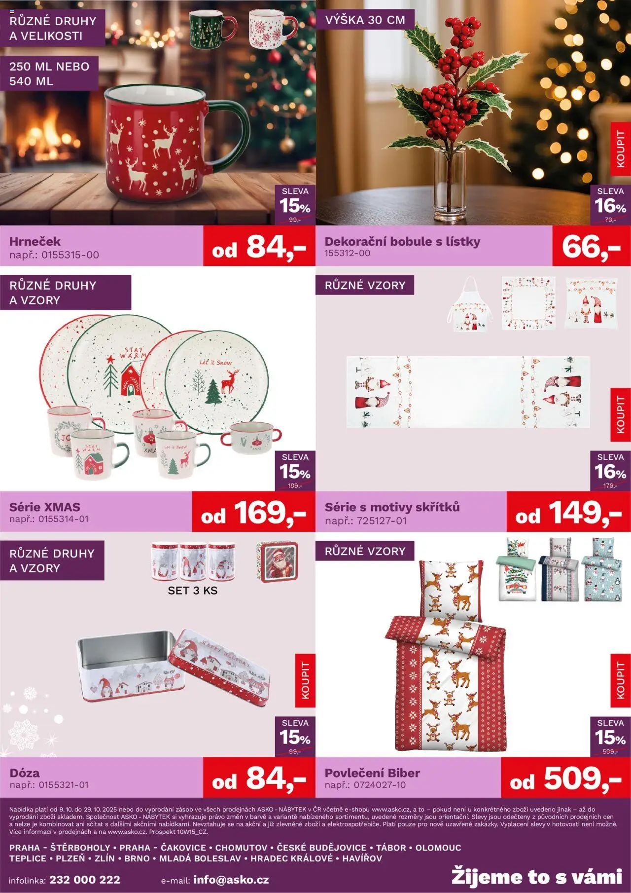 ASKO nábytek leták - Vánoce od 09.10.2025 | Strana: 4 | Produkty: Dóza, Povlečení, Nábytek