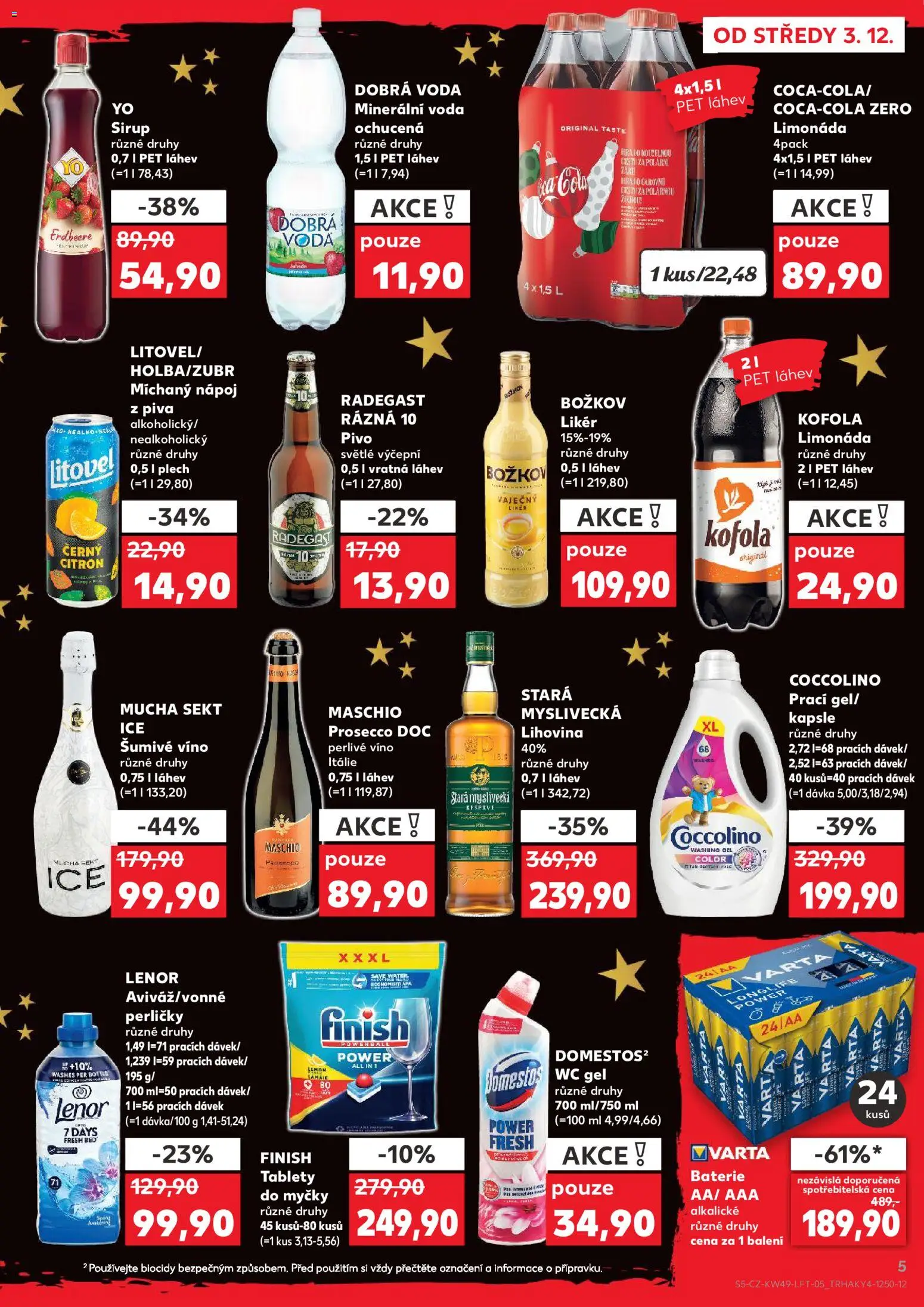 Kaufland leták - Chomutov od 03.12.2025 | Strana: 5 | Produkty: Šumivé víno, Radegast Rázna 10, Sirup YO, Radegast